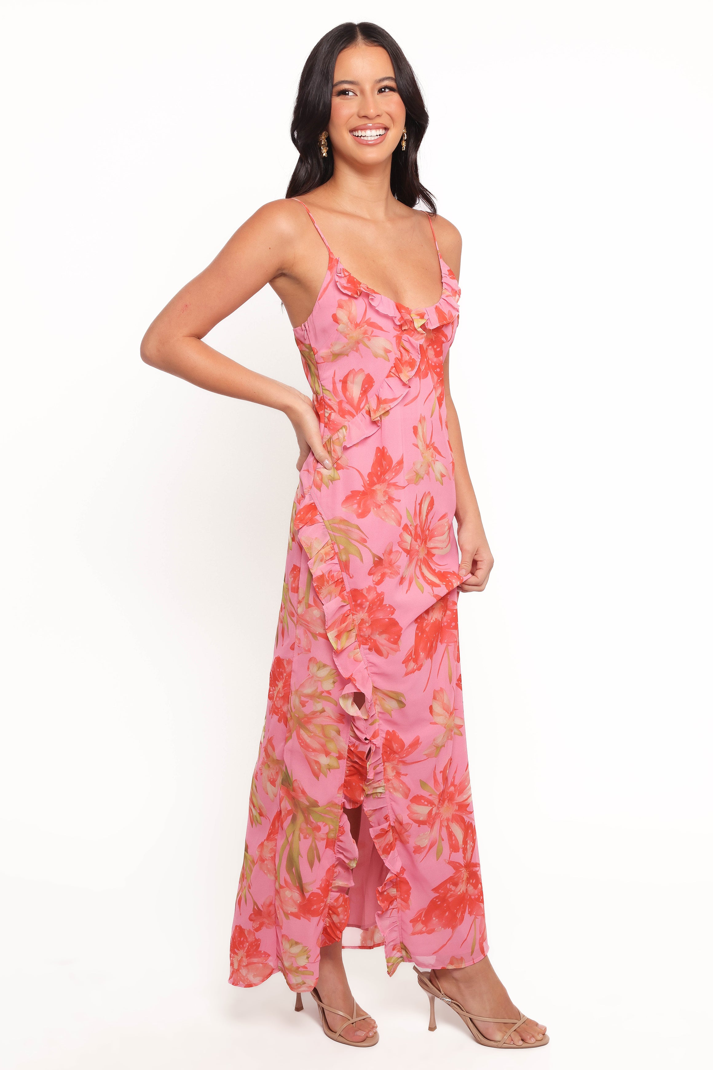 Charli Maxi Dress - Tropical Floral Print Summer Beach Dress for Women | Boho Chic Vacation Outfit, Poolside Coverup, Date Night Dress