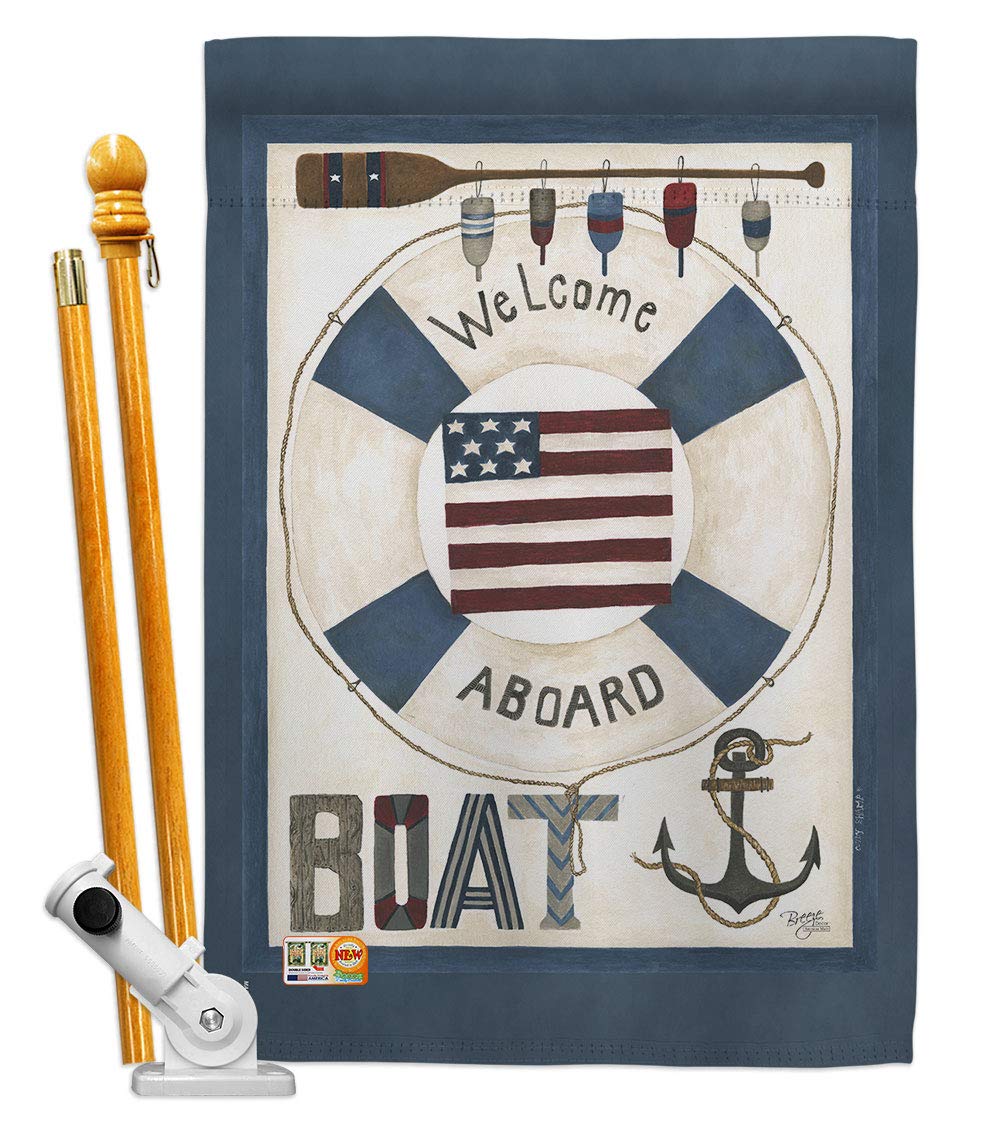 Breeze Decor Coastal Nautical House Flag Set 28x40