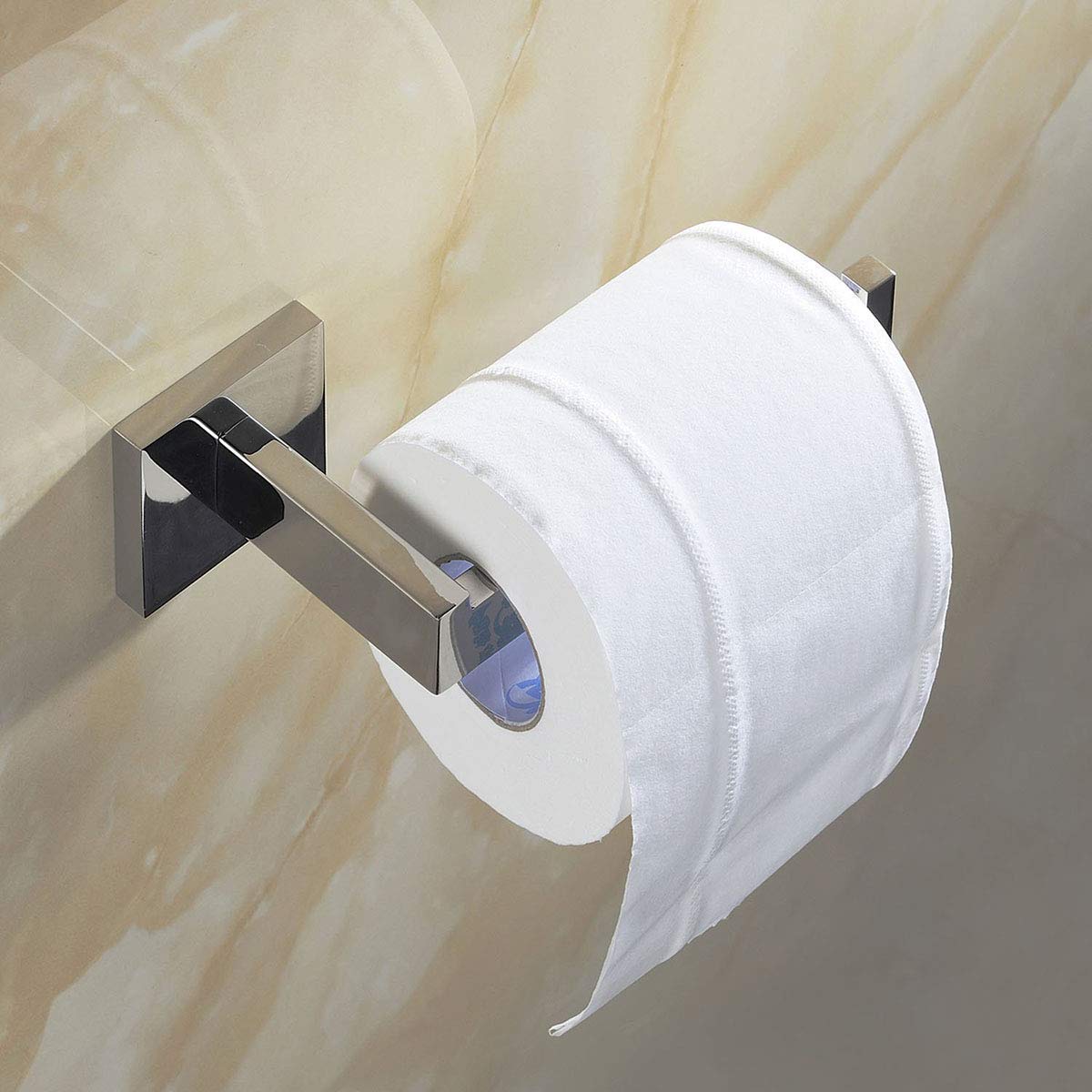 ThinkTop Stainless Steel Chrome Toilet Paper Holder with Towel Hook - Bathroom Organization Set for Modern Homes | Perfect for Bathroom, Guest Room & Powder Room Decor