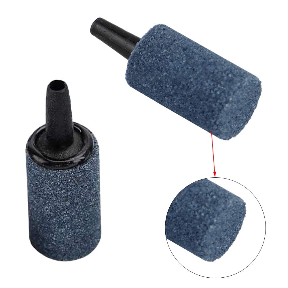 50 Pack 1 Inch Aquarium Air Stone - Cylinder Bubble Diffuser for Fish Tank, Hydroponics & Oxygenation - High Efficiency Grey Airstone Bubbler Pump Accessories (Ideal for Home Aquariums, Fish Breeding & Hydroponic Systems)