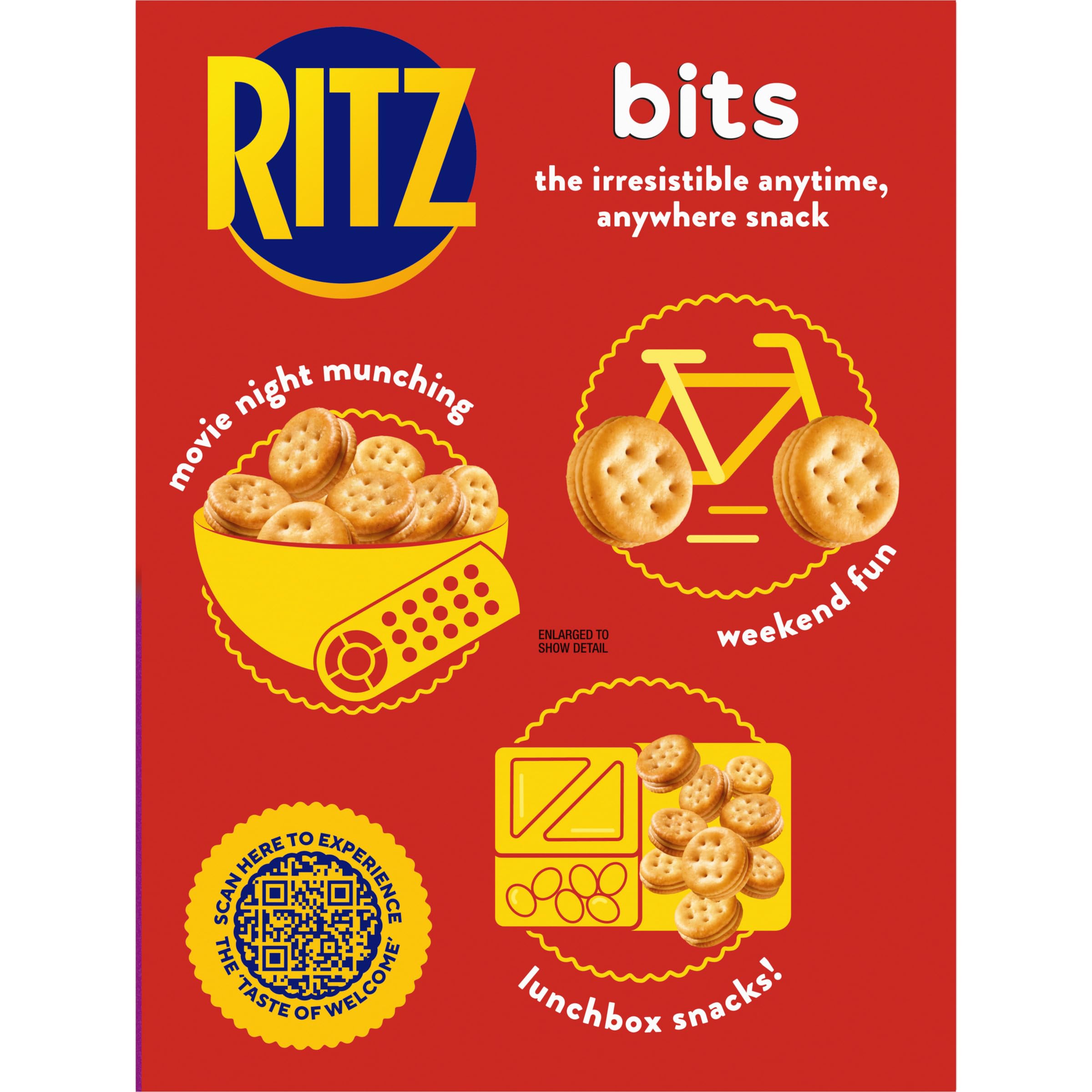 RITZ Bits Peanut Butter Sandwich Crackers - Crunchy Snack for Kids & Adults - 8.8 oz Pack - Perfect for School Lunches, Office Snacks & On-the-Go Treats