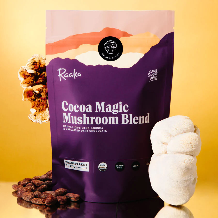 Organic Raaka Cocoa & Mushroom Superfood Blend | Immune Support & Energy Boost | Perfect for Smoothies, Coffee & Baking