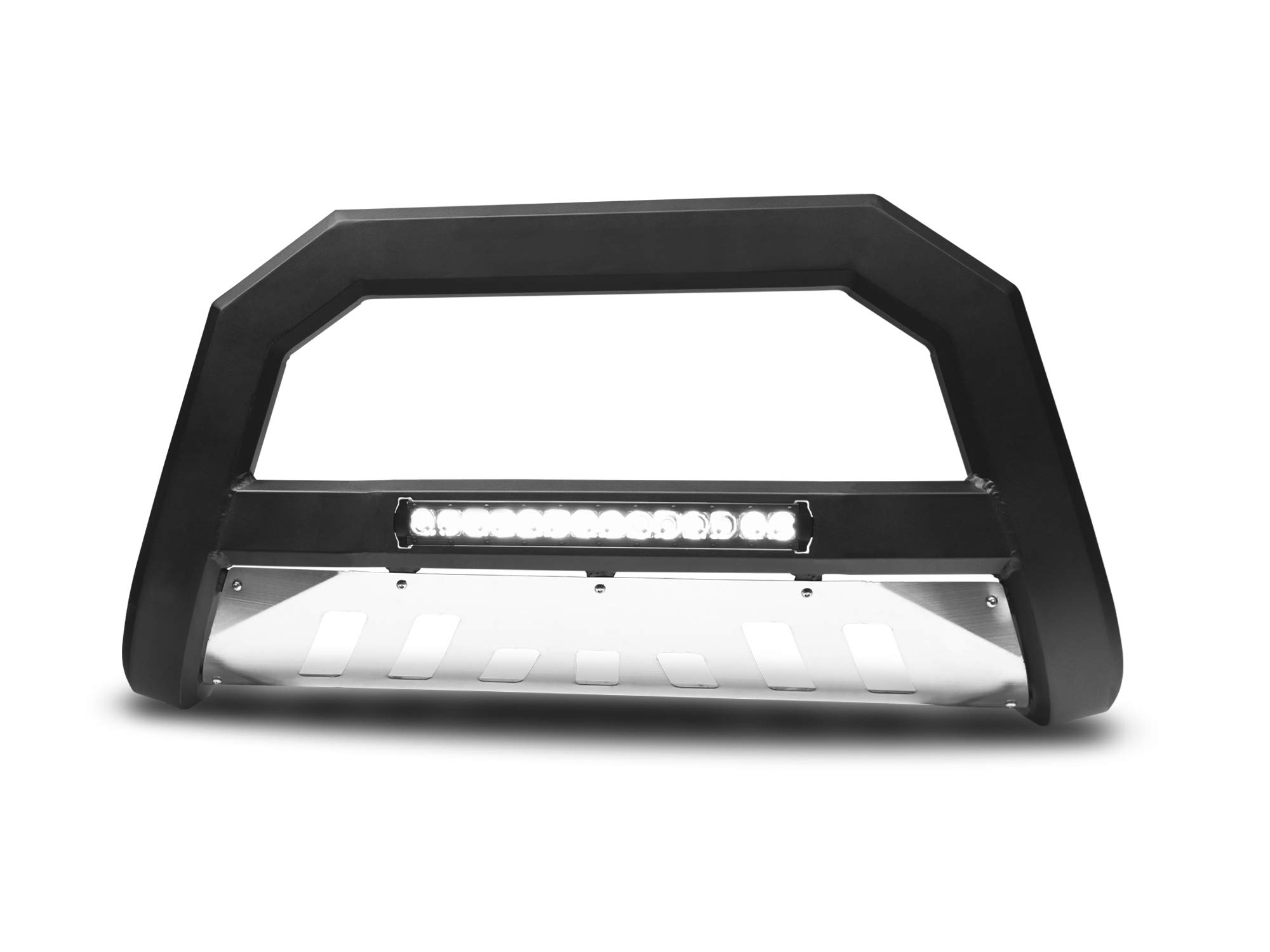 Armordillo USA 7178816 AR Series Bull Bar with LED Light - Matte Black Aluminum Skid Plate for 1999-2006 Chevy Silverado 1500 | Off-Road Protection & Style Upgrade for Truck Enthusiasts