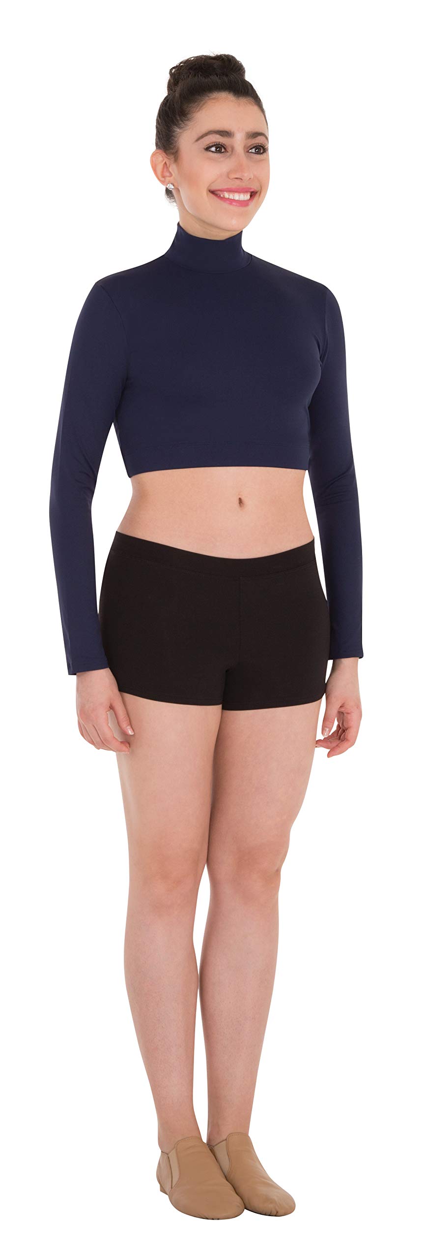 Body Wrappers Women's Long Sleeve Crop Top - Stretchy Comfort Fit Workout Shirt for Yoga, Gym & Casual Wear