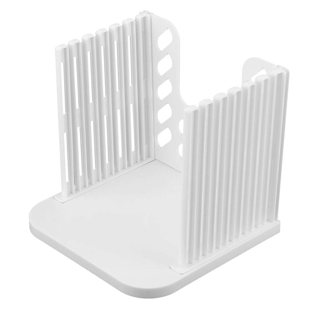 Foldable Bread Slicer - Plastic Toast & Loaf Cutting Guide for Homemade Bread, Cakes, Bagels | Perfect for Baking, Meal Prep & Kitchen Organization (White)