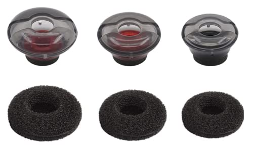 Zotech Replacement Earbud Tips Set - 3 Pairs Gel Ear Tips & 3 Pairs Foam Covers (S/M/L) Compatible with Plantronics Voyager 5200 5220 5210 Wireless Bluetooth Headset - Perfect for Office Calls, Commuting & Workouts