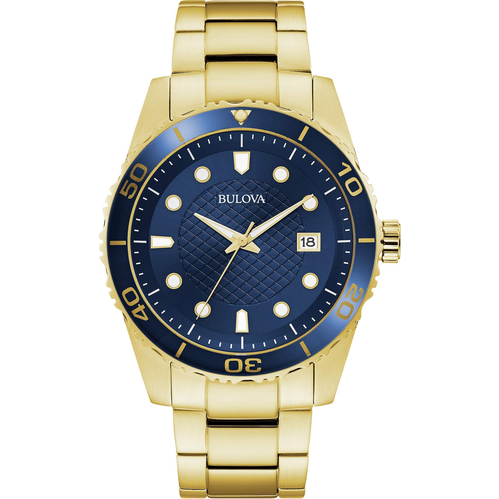 Bulova Men's Blue Stainless Steel Quartz Watch 98A197 - Office & Casual Wear