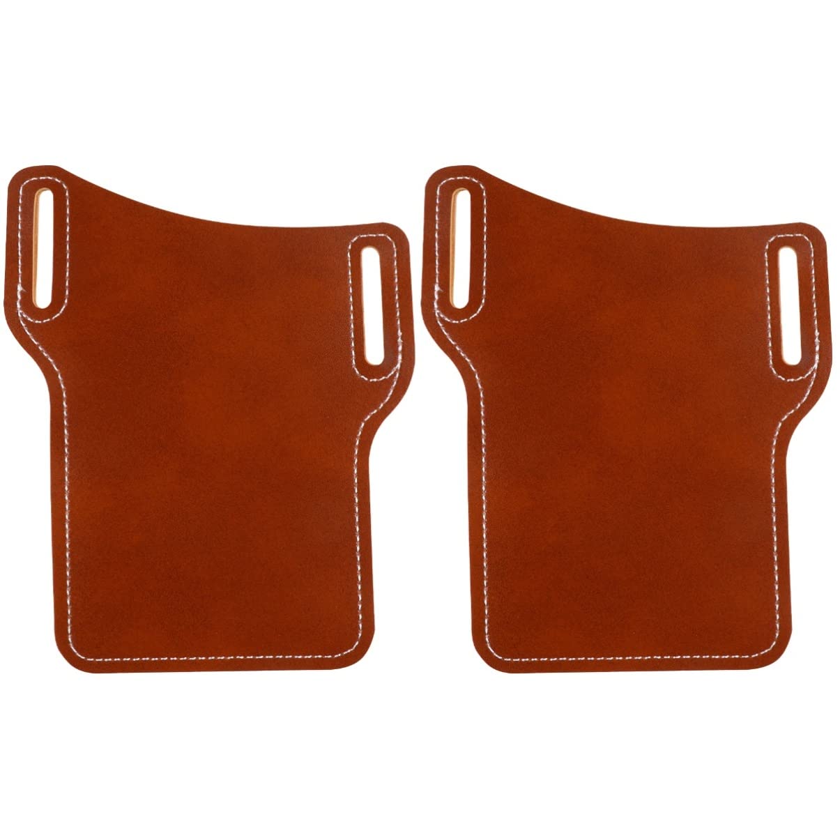 Premium 2-Pack Genuine Leather Phone Pouch for Men - Universal Belt Clip Cell Phone Case, Waist Pack & Fanny Pack - Ideal for Travel, Hiking, and Everyday Use