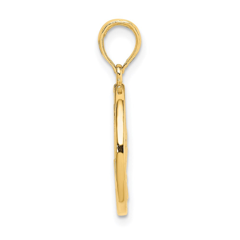 Gold Om Pendant with Lotus Flower Design - Model K7051 | Spiritual Jewelry for Meditation & Yoga Gifts