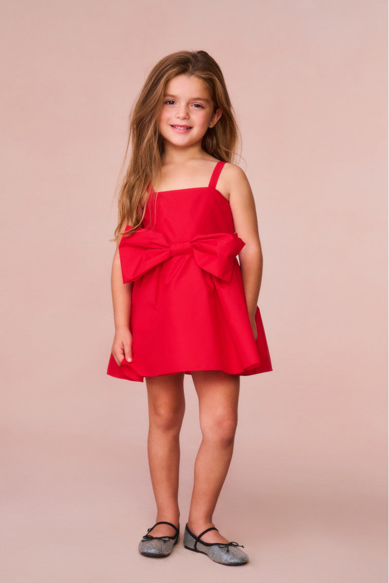 Alejandra Bow Mini Dress for Girls - Elegant Party & Special Occasion Outfit