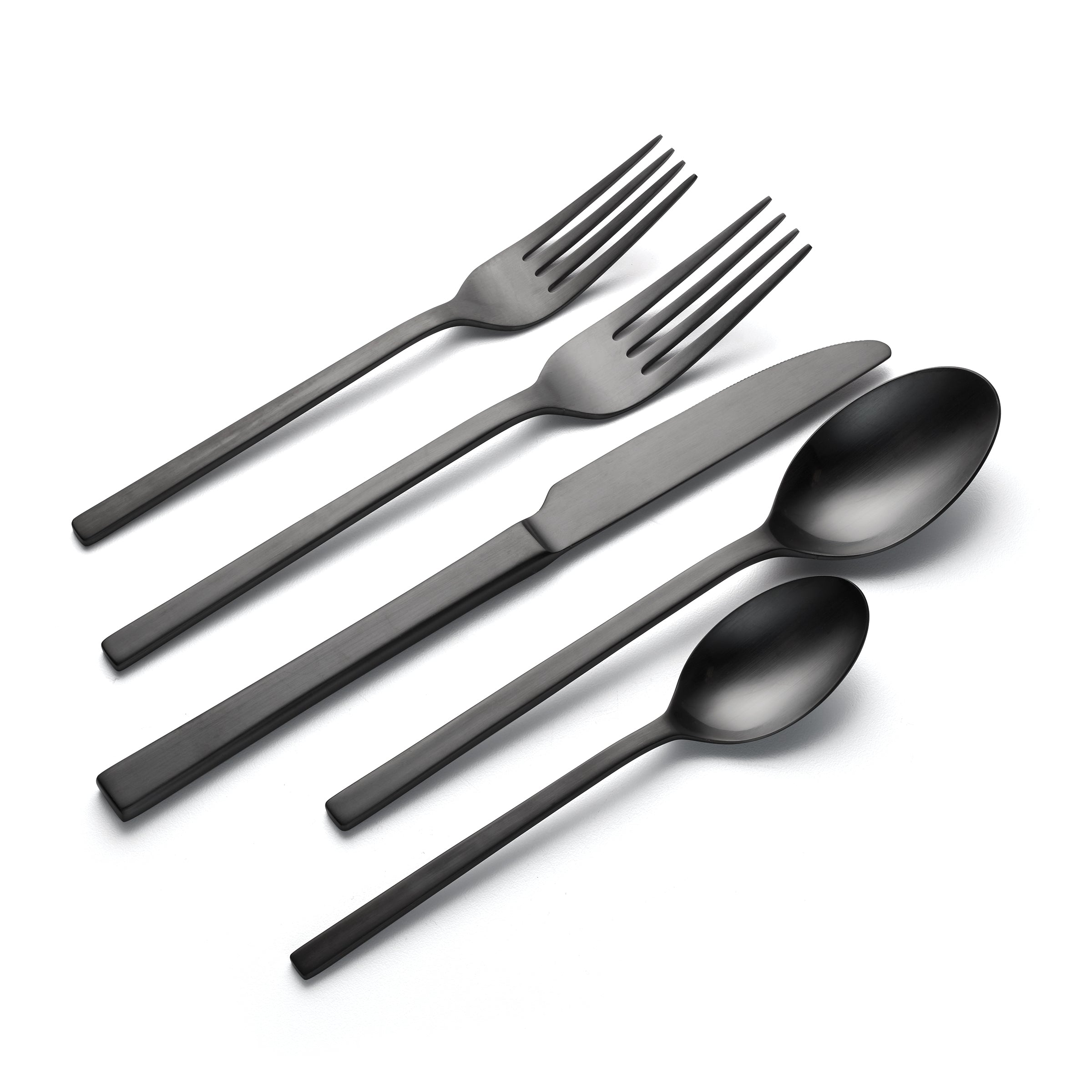 Allay Black Champagne 40-Piece Flatware Set - Premium Stainless Steel Silverware for Formal Dining, Wedding Gifts & Elegant Dinner Parties