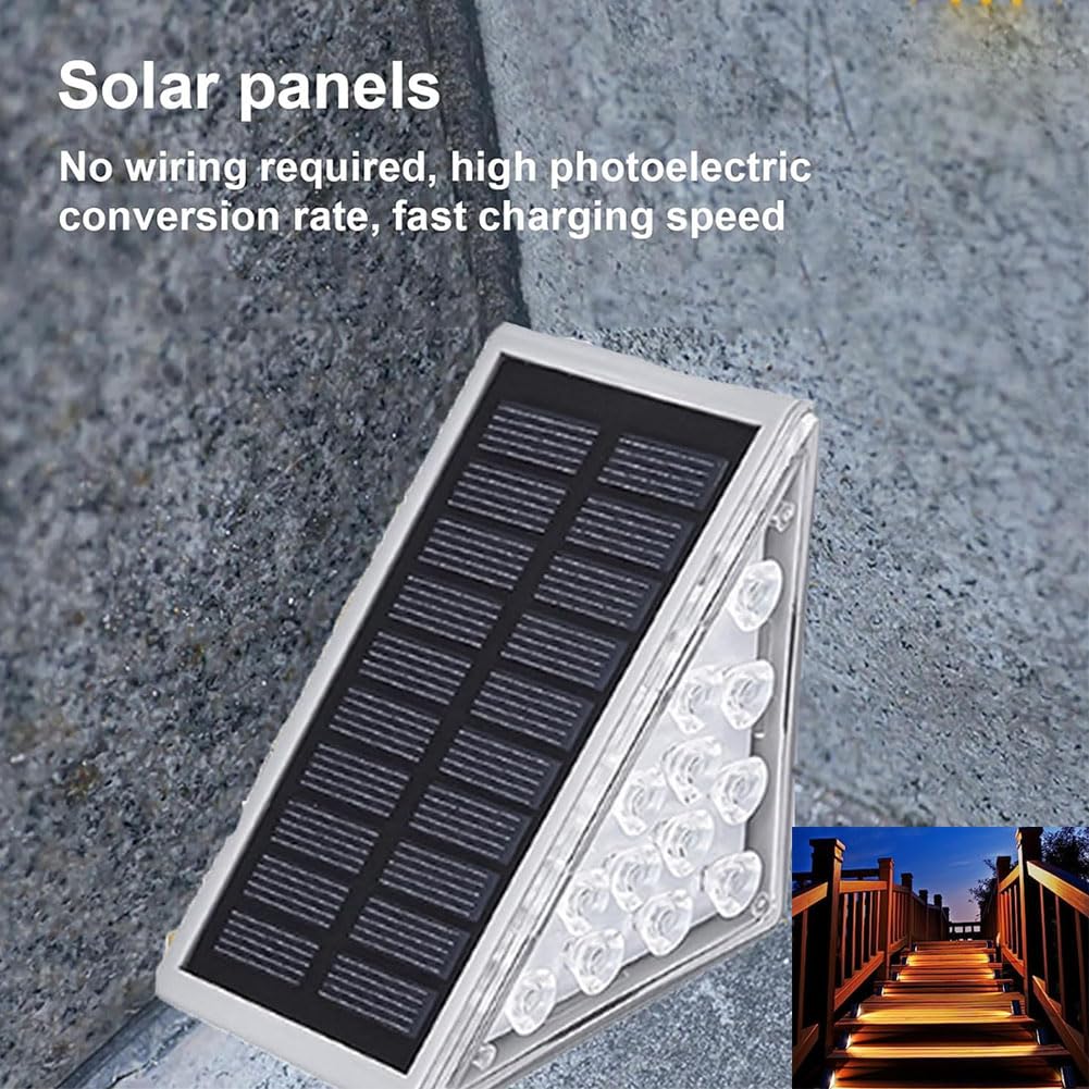 Solar Step Lights - 6pcs Waterproof LED for Outdoor Stairs & Pathways