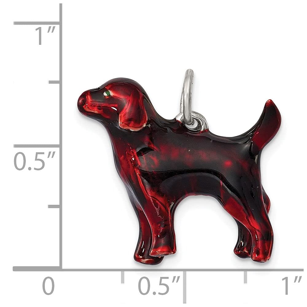 925 Sterling Silver Enameled Chocolate Labrador Pendant Necklace - 20mm x 22mm Handmade Jewelry for Dog Lovers - Perfect Gift for Pet Owners, Birthdays & Anniversaries