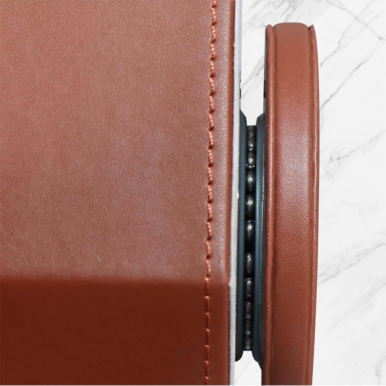 Rotating 9-Slot Pen Holder for Desk - PU Leather Desk Organizer with Swivel Base for Office Stationery, Remote Controls & Accessories - Perfect for Home Office, Living Room & Bedside Table Storage