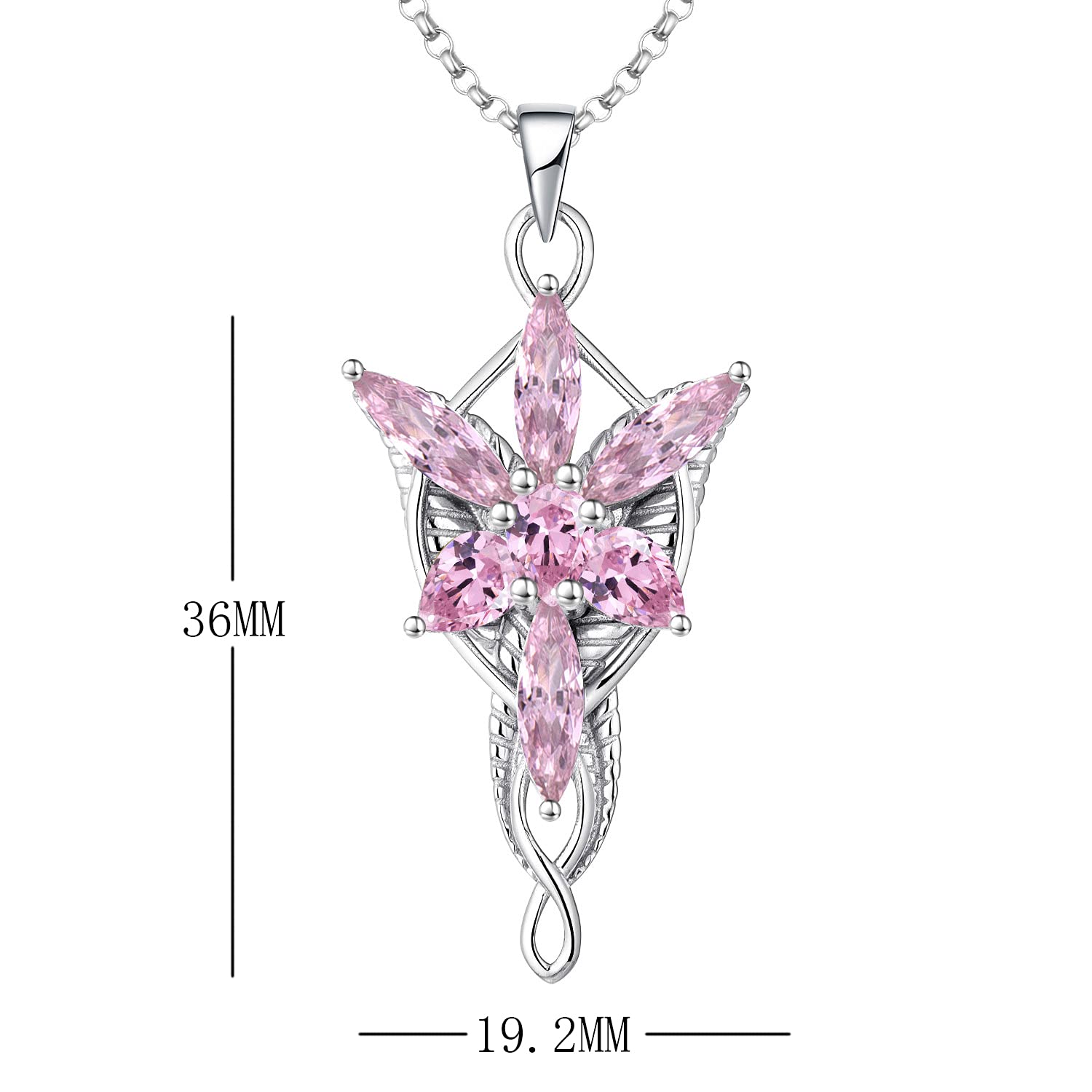 JO WISDOM Arwen Evenstar Necklace - 925 Silver LOTR Jewelry with CZ for Women | Elvish Gift & Cosplay