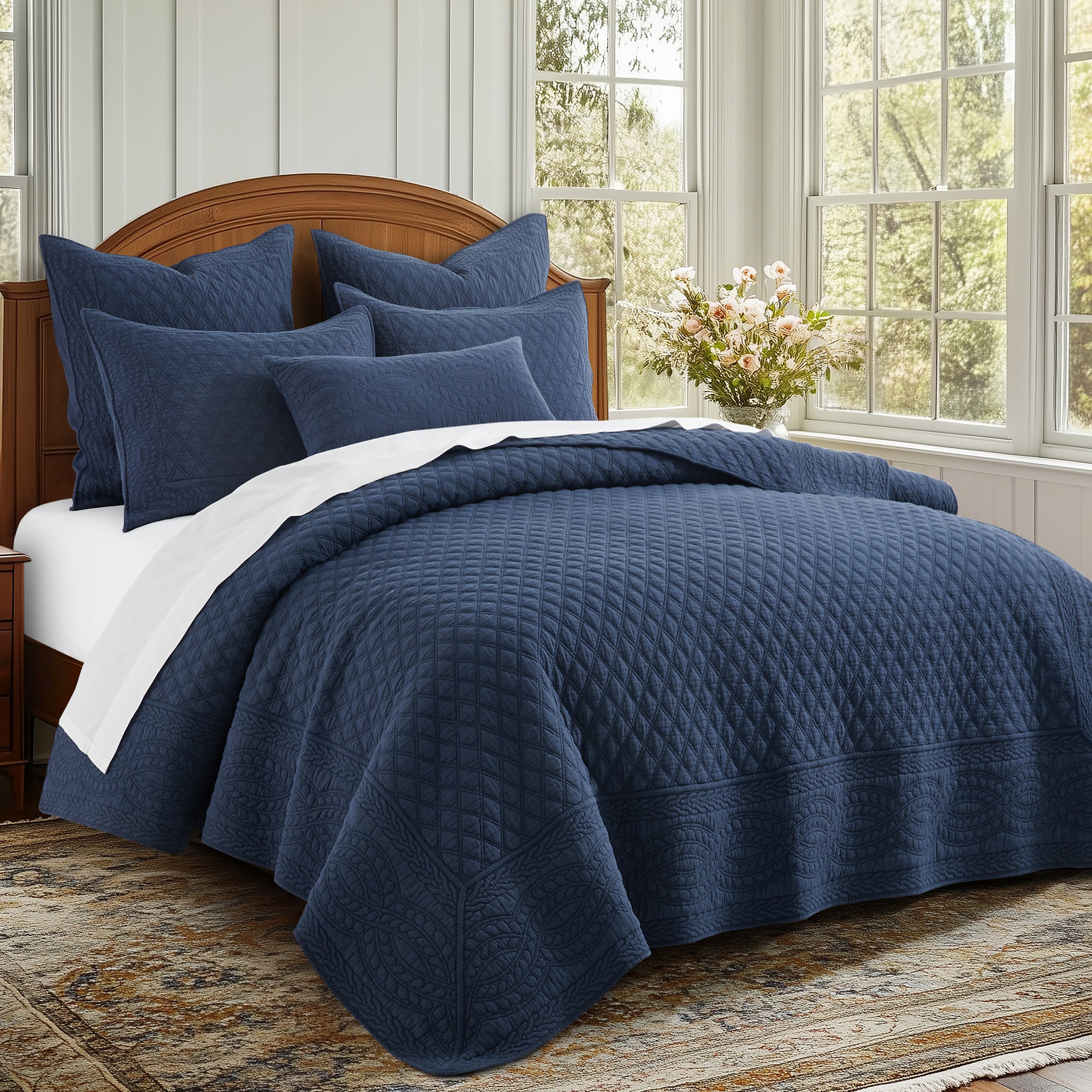 Premium Ballou Quilt Set - Soft & Breathable Bedding Collection for All Seasons | Perfect for Master Bedroom, Guest Room & Dorm Decor
