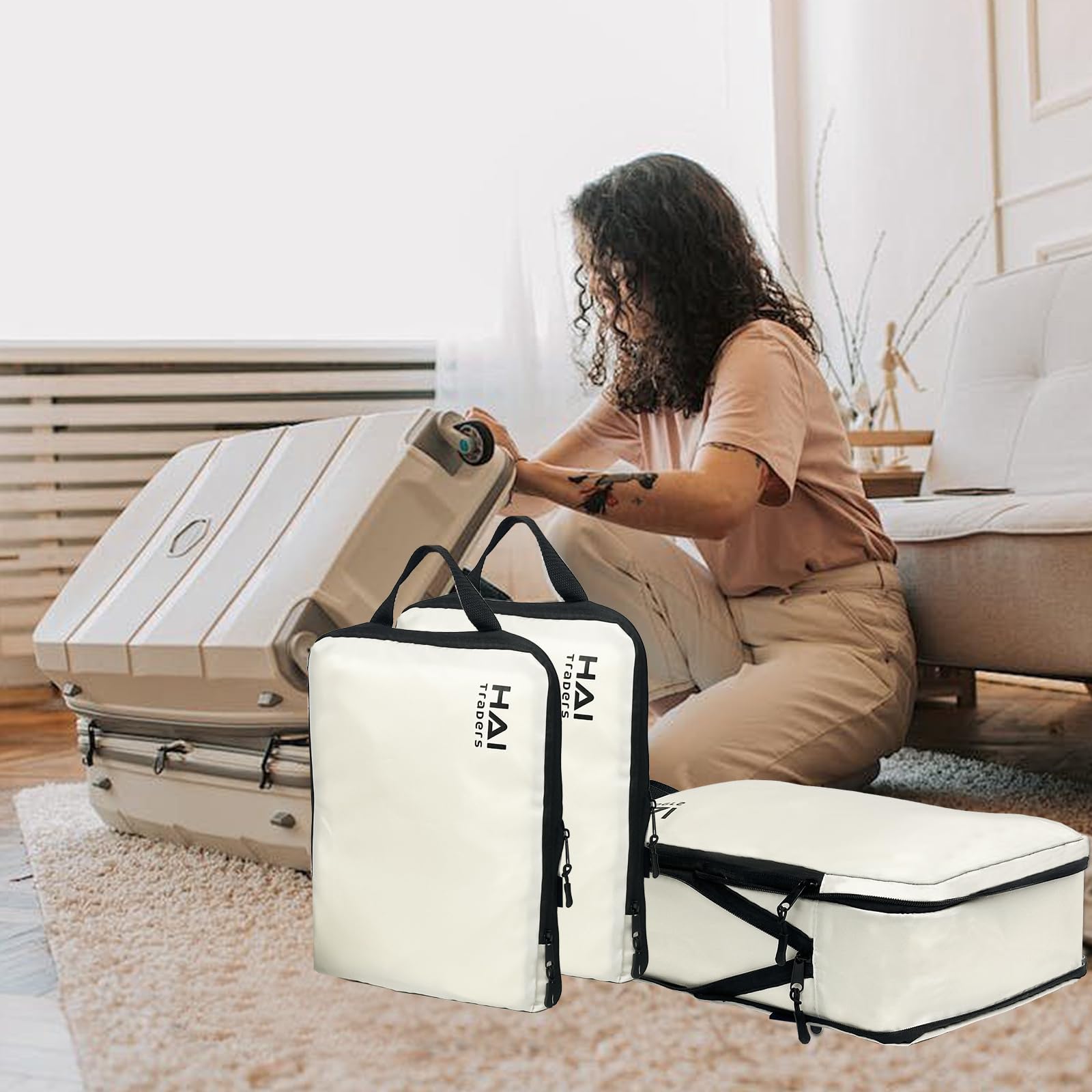 3-Pack Compression Packing Cubes for Travel - Lightweight Luggage Organizers for Carry-On Suitcases | Perfect for Business Trips & Vacation Packing