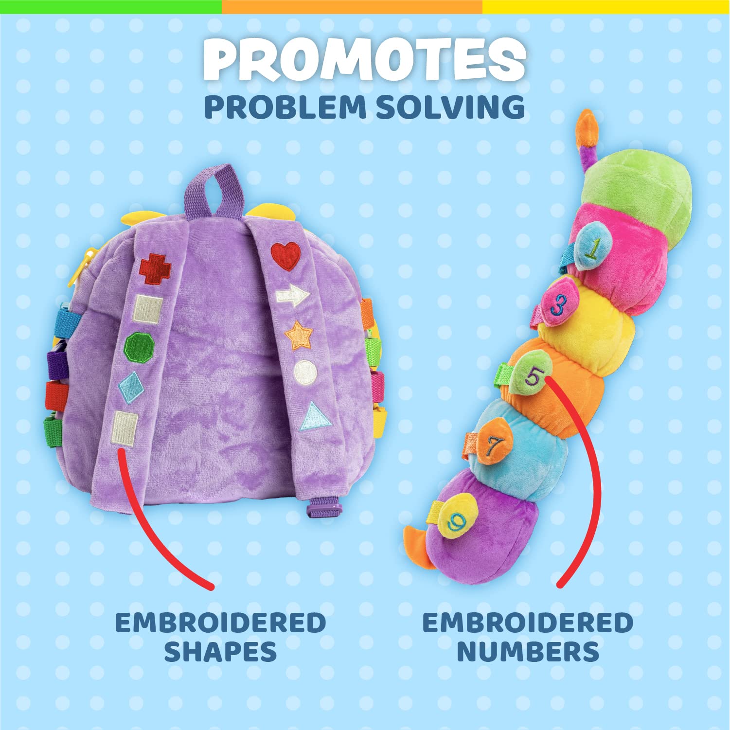 Buckle Toys - Blossom Butterfly & Bentley Caterpillar Bug Buddies Bundle Set | Sensory Learning Toys for Toddlers | Perfect for Travel, Daycare & Autism Therapy