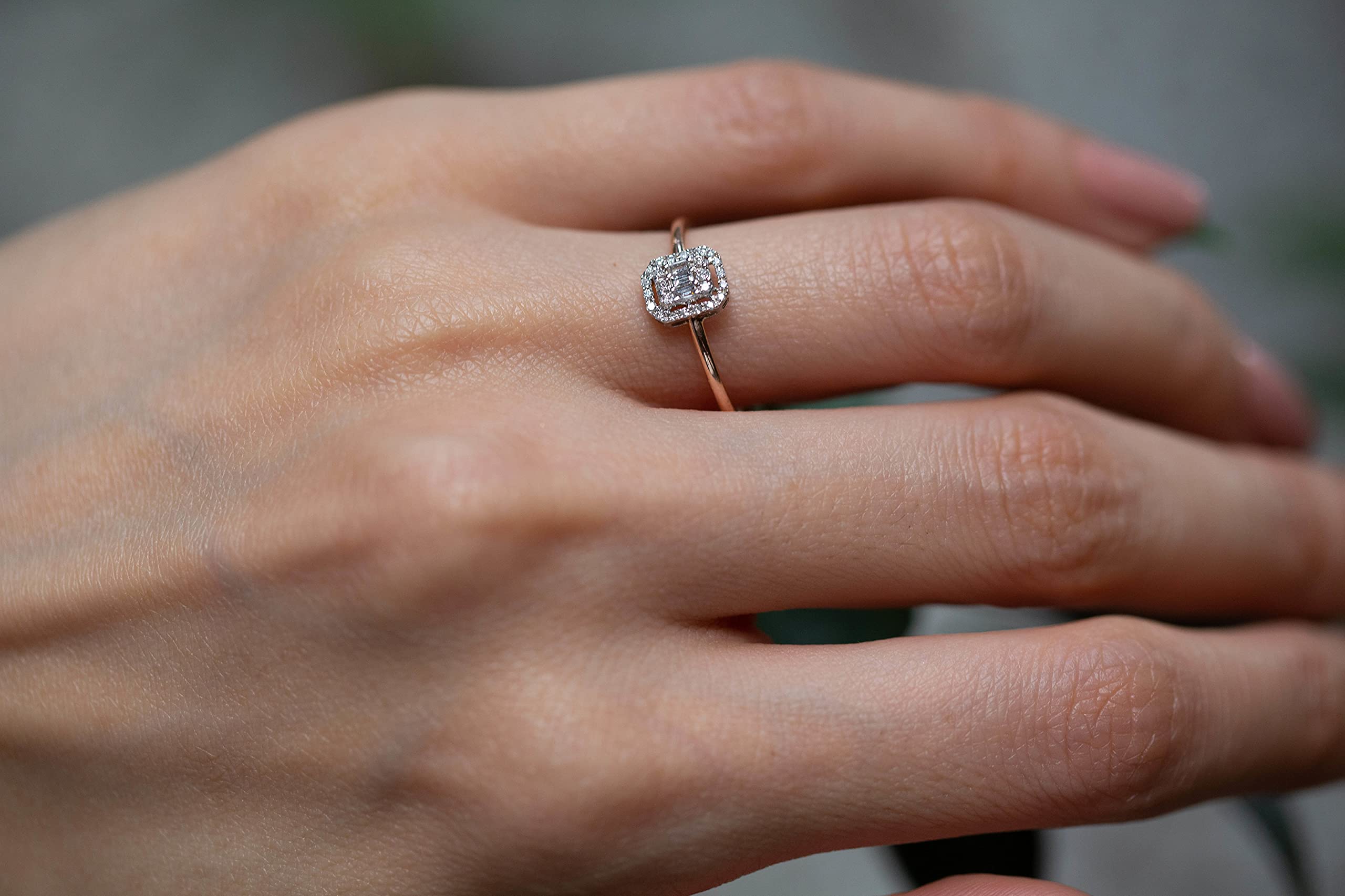 14K Solid Gold Baguette CZ Diamond Ring - Elegant Engagement, Anniversary & Promise Ring for Women | Delicate Wedding Band & Fine Jewelry Gift | Perfect for Proposals, Vows & Special Occasions