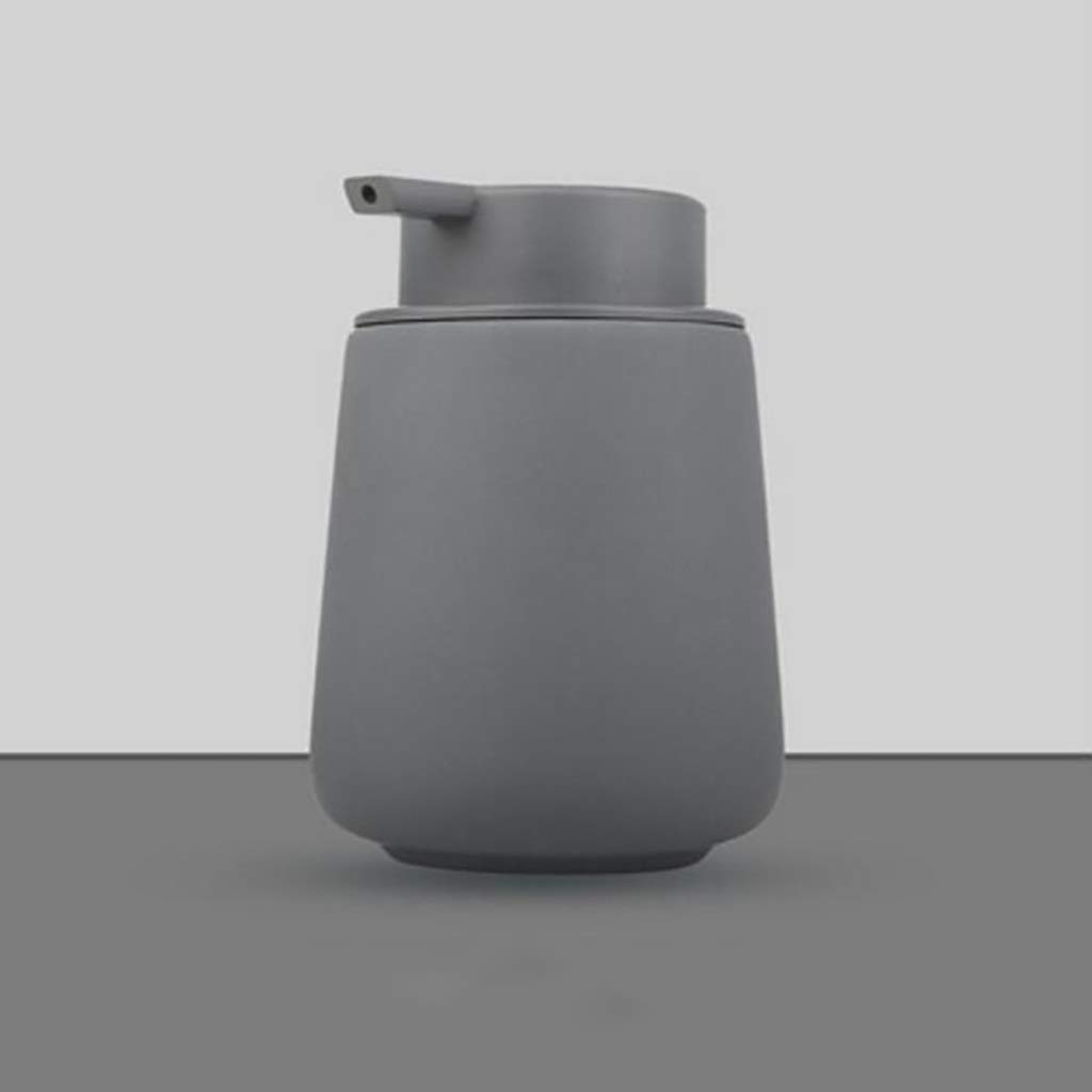 Rustproof Ceramic Soap Dispenser Pump Bottle - 350ml Gray Hand Wash & Lotion Dispenser for Bathroom & Kitchen | Simple Style Home Accessory
