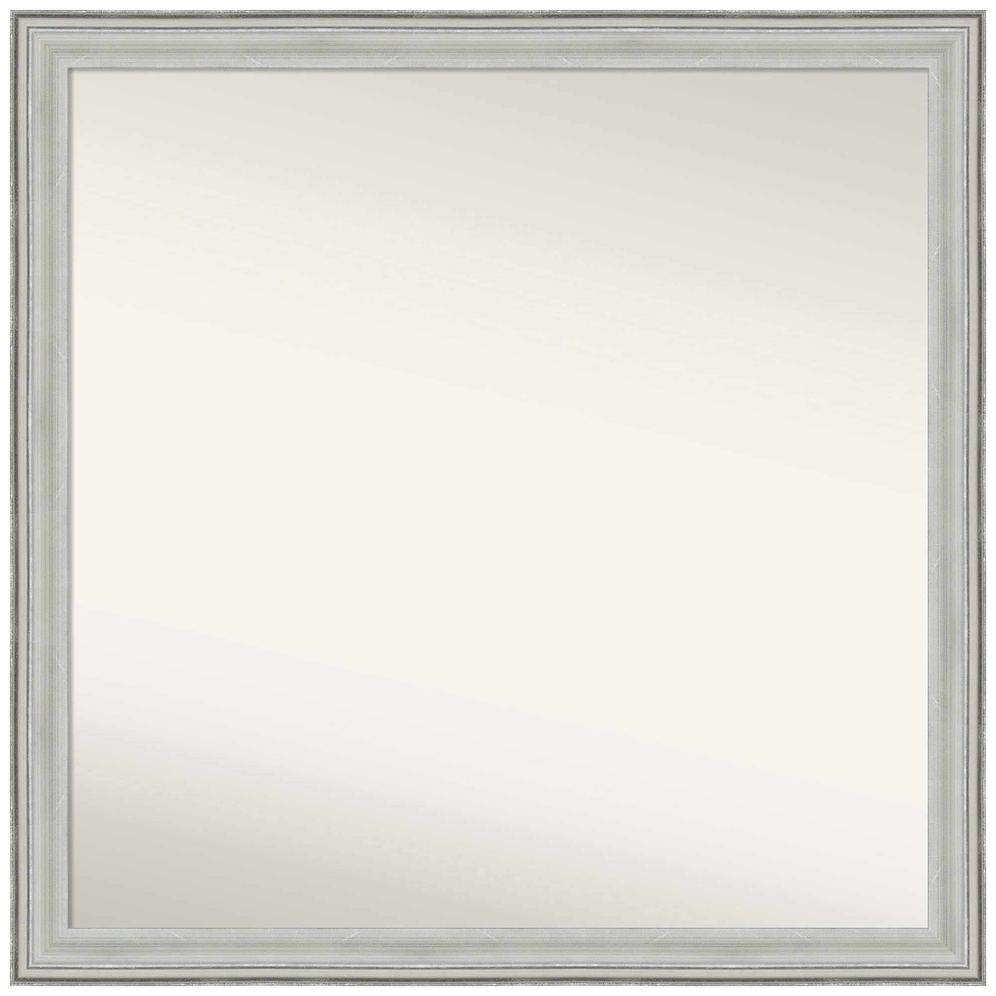 Amanti Art 30x30 Inch Non-Beveled Silver Wall Mirror - Bel Volto Silver Frame - Custom Size Bathroom Mirror for Vanity, Entryway & Bedroom Decor