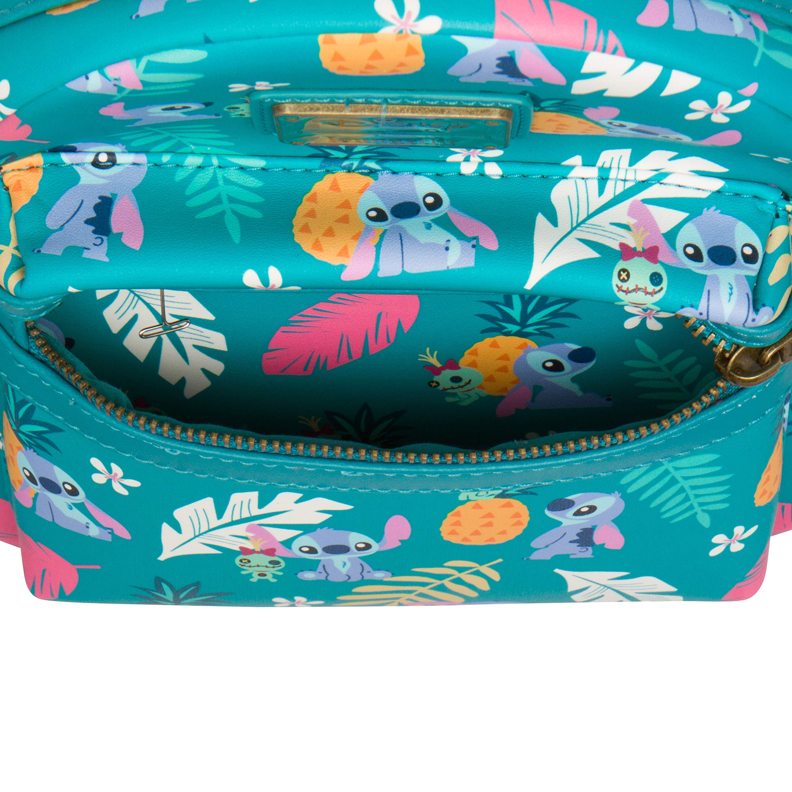Loungefly Disney Lilo & Stitch Mini Backpack for Women - Cute Cartoon Character Small Crossbody Bag for School, Travel & Cosplay