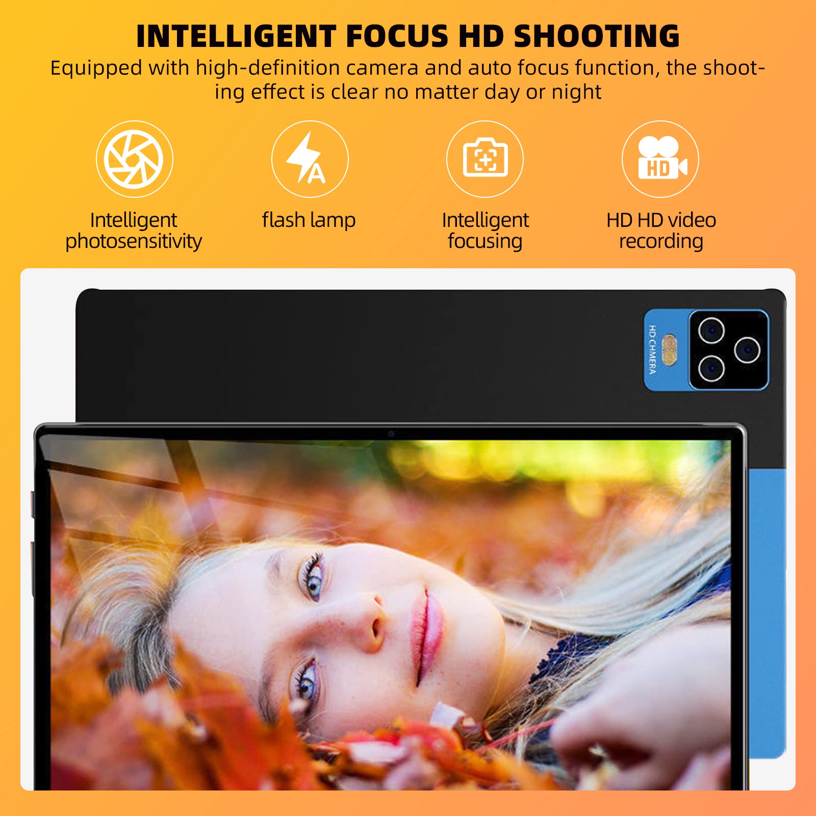 LNBEI 10.1 Inch Android Tablet - Octa-Core Processor, 3GB RAM, 32GB Storage, 1280x800 IPS HD Display, WiFi/5G/Bluetooth/GPS, Triple Camera - Perfect for Online Learning, Remote Work & Entertainment (Gold)
