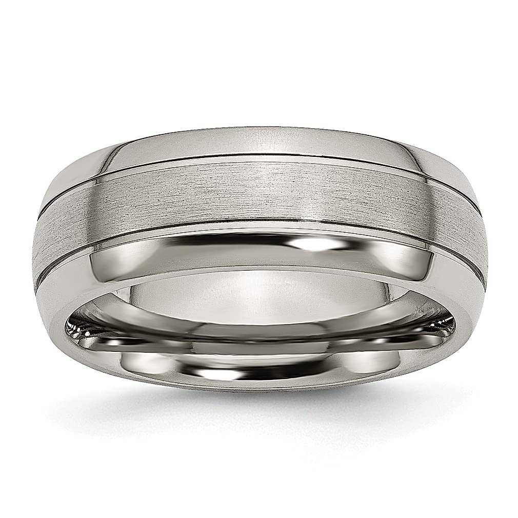 ICE CARATS 8mm Titanium Band Ring for Men - Durable Wedding Ring, Anniversary Gift for Him, Dad, Husband - Perfect for Everyday Wear & Special Occasions