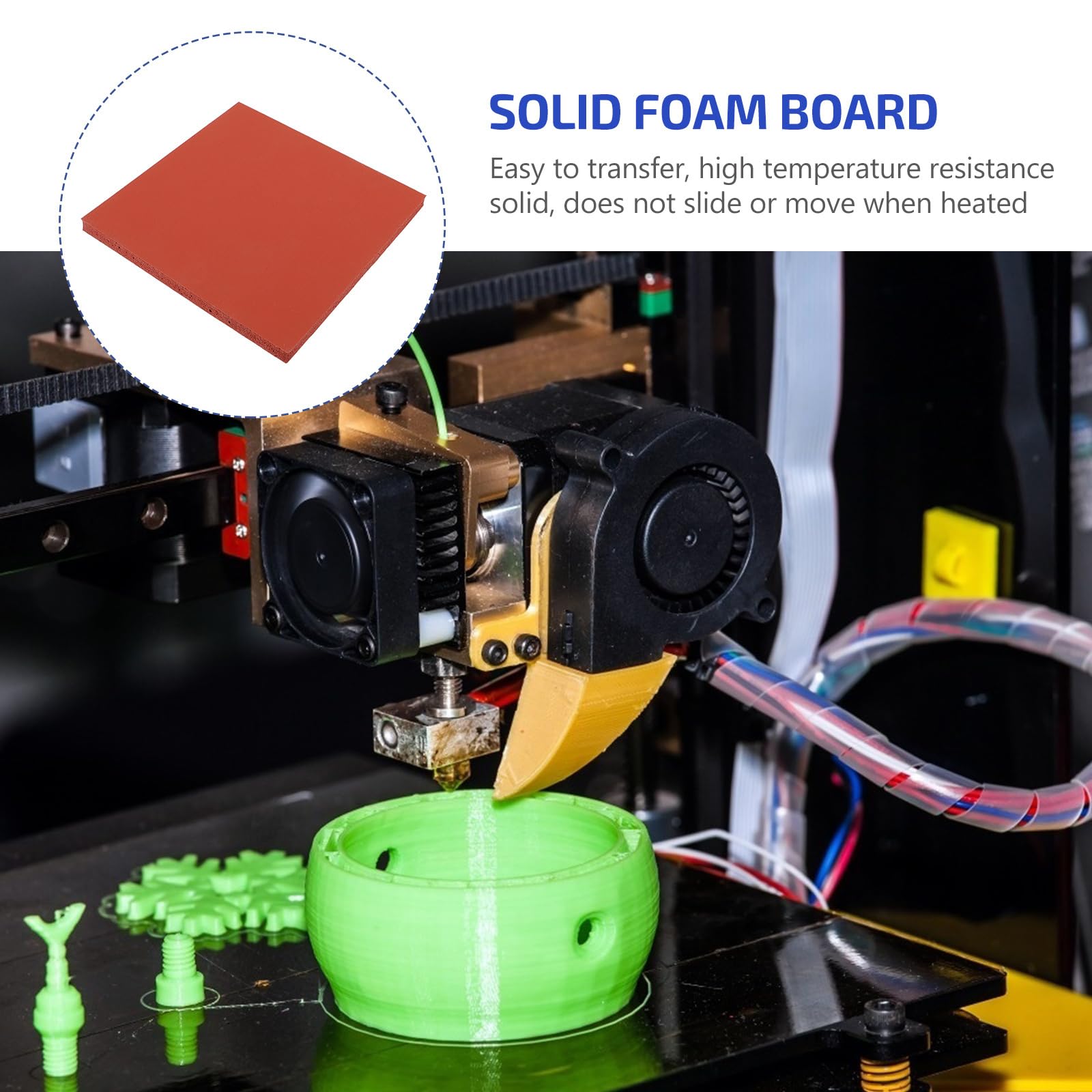 TEHAUX 15x15cm Silicone Heat Resistant Mat - Replacement Pad for 3D Printer, Soldering Iron & Crafting - Non-Slip, Durable Machine Protection (Red)