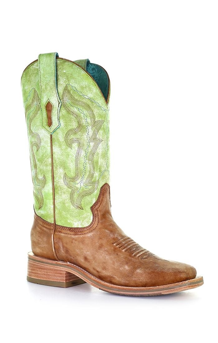 Women's Western Cowboy Leather Boots A4102 - Stylish Corral Sand Boots for Rodeo, Country Dancing & Outdoor Adventures