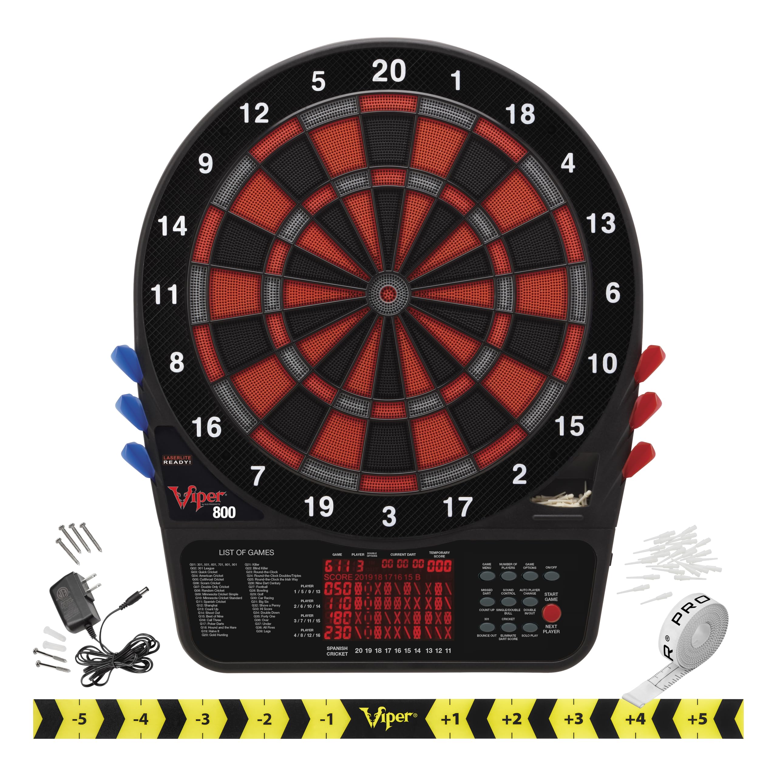 Premium Viper Metropolitan Solid Wood Dartboard Cabinet with Electronic Dartboard - Ready-to-Play Bundle Includes 2 Sets of Soft-Tip Darts & Integrated Storage (Multiple Stain Options) - Perfect for Game Rooms, Bars, and Family Entertainment