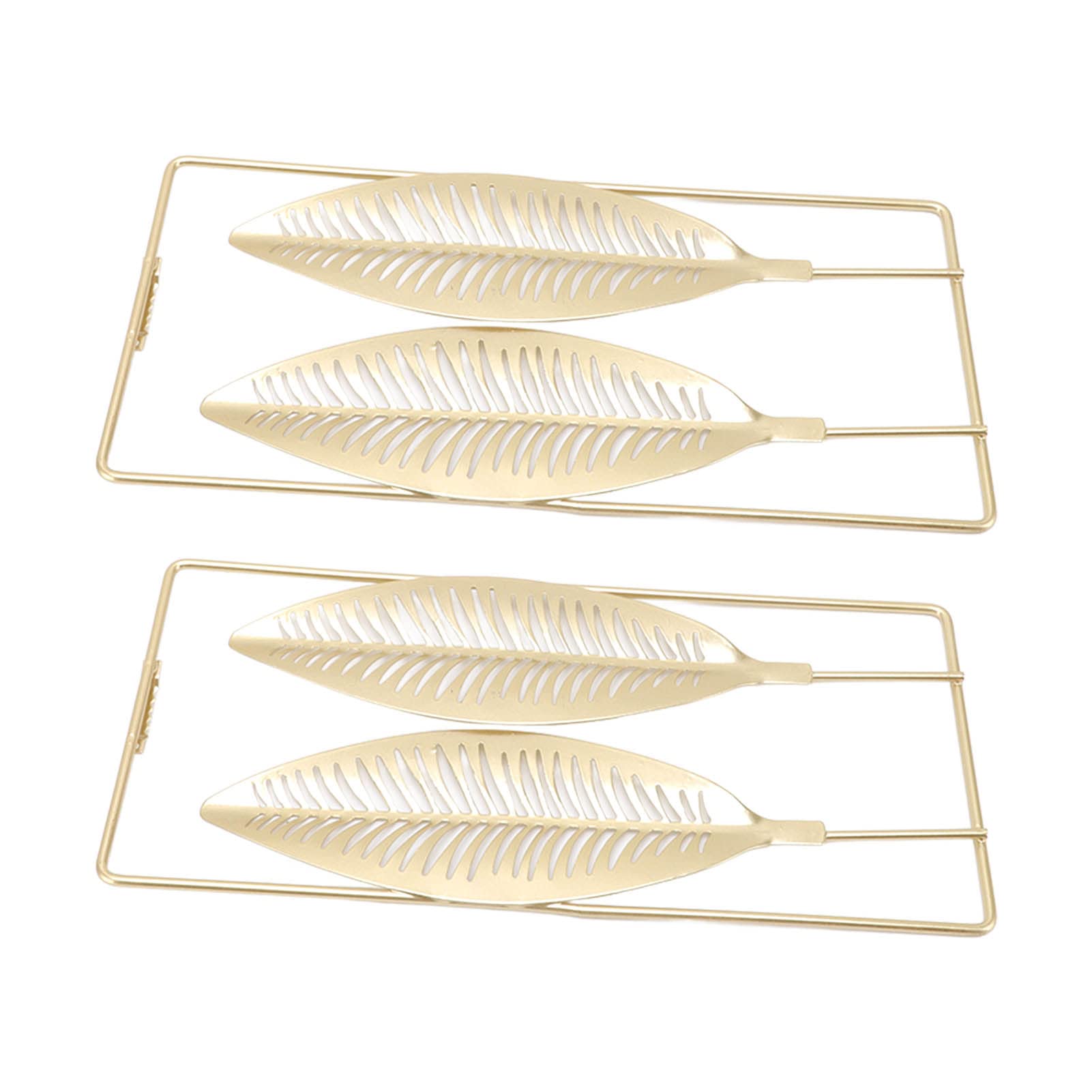 2Pcs Gold Feather Wall Art Decor - Elegant Home Decor for Bedroom, Study & Living Room - Perfect for Boho, Modern & Farmhouse Interior Design Styles