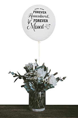 Makarios 30-Pack Memorial Latex Balloons (White & Silver) - Funeral Decorations, Sympathy Gifts, Memorial Service Supplies - Perfect for Funeral Occasions, Memorial Services & Remembrance Events