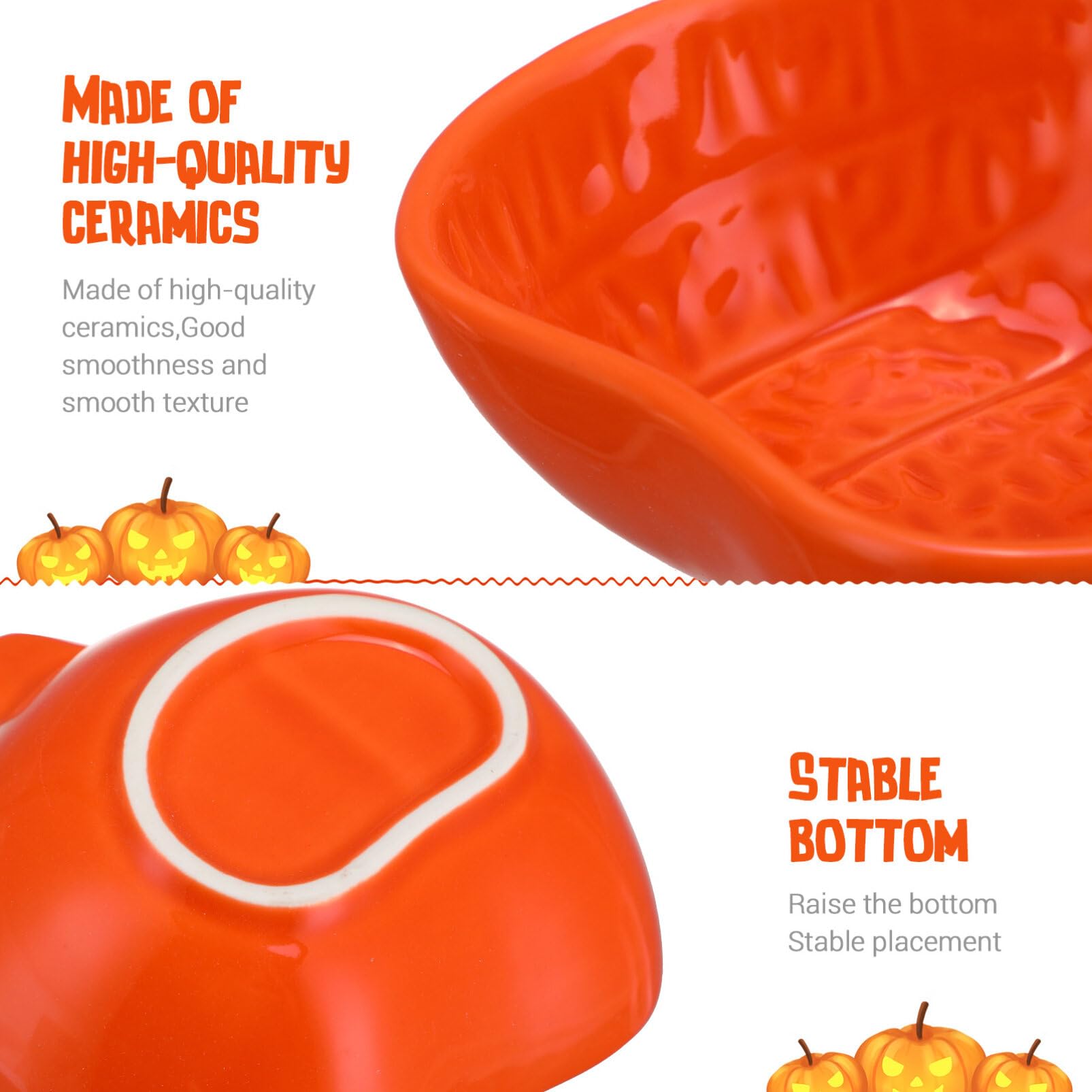Luxshiny 2-Piece Pumpkin-Shaped Dipping Bowls Set - Small Condiment Dishes for Soy Sauce, Vinegar, and Seasonings - Perfect for Halloween Parties, Sushi, Dumplings, and Asian Cuisine