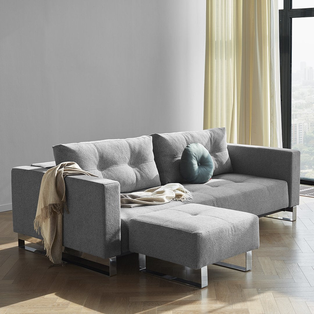 Cassius Deluxe Queen Sofa - Modern Upholstered Living Room Furniture for Small Spaces, Apartments & Home Theater Seating