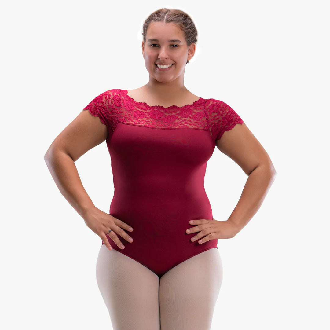 Só Dan?a Adult Curvy Tricia Cap Sleeve Lace Top - Plus Size Women's Fashion Blouse for Date Night & Special Occasions