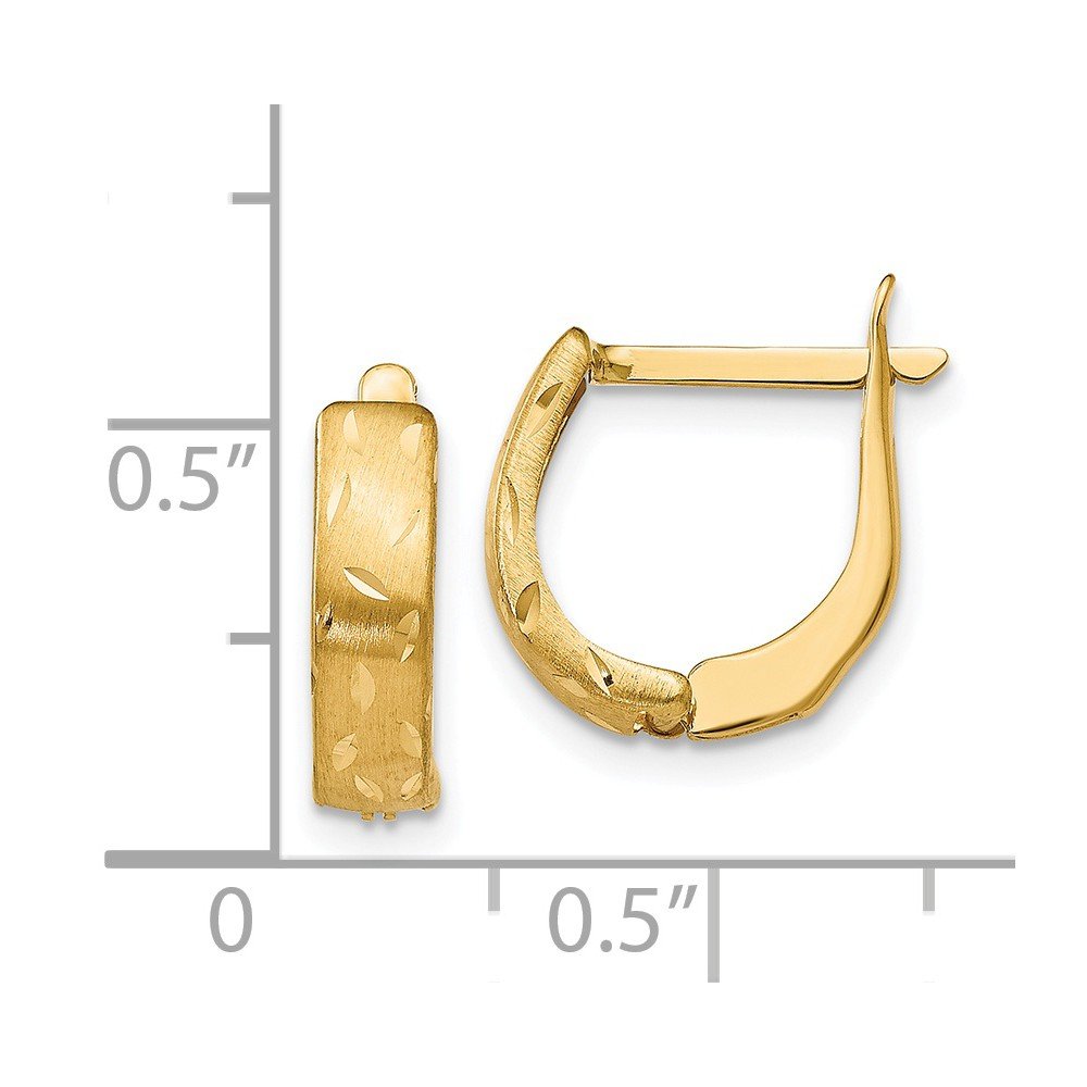 14K Yellow Gold Polished Brushed Double Clip Hoop Earrings for Women - Elegant Everyday Jewelry for Work, Date Night & Special Occasions