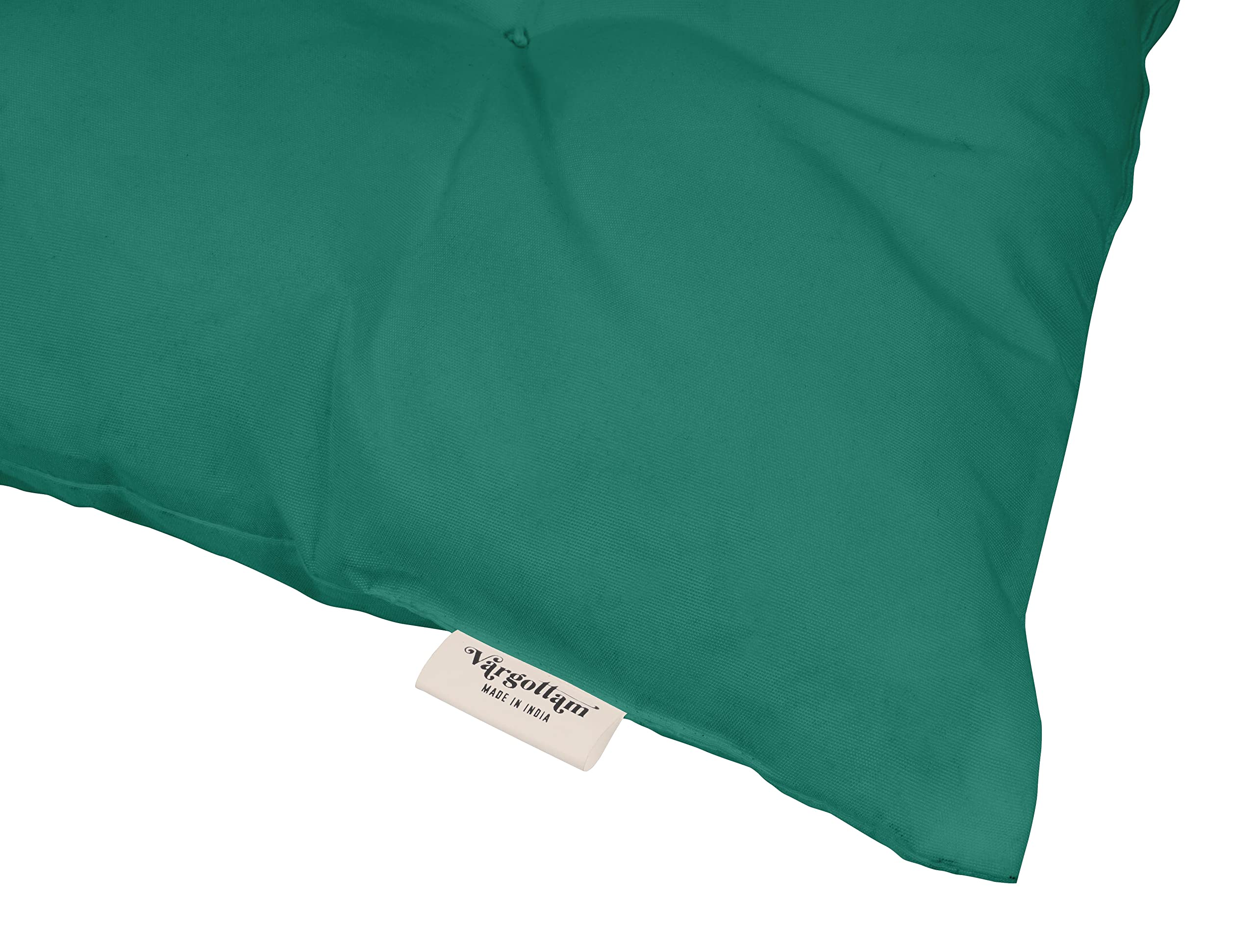 Water Resistant Tufted Square Patio Cushion Set of 2 - 19 Inch Indoor/Outdoor Furniture Seat Cushions in Teal Green - Perfect for Poolside Lounging, Deck Chairs & Outdoor Dining Sets