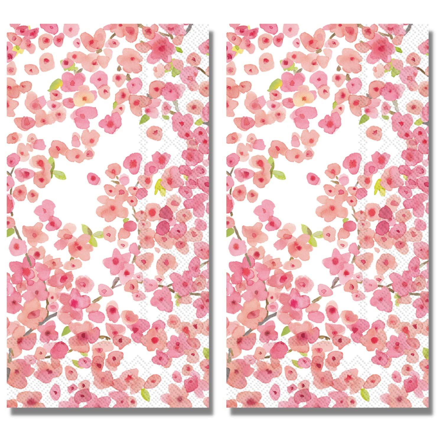 Disposable Spring Cherry Blossom Guest Towels - 32 Count Floral Bathroom Paper Napkins 8.5