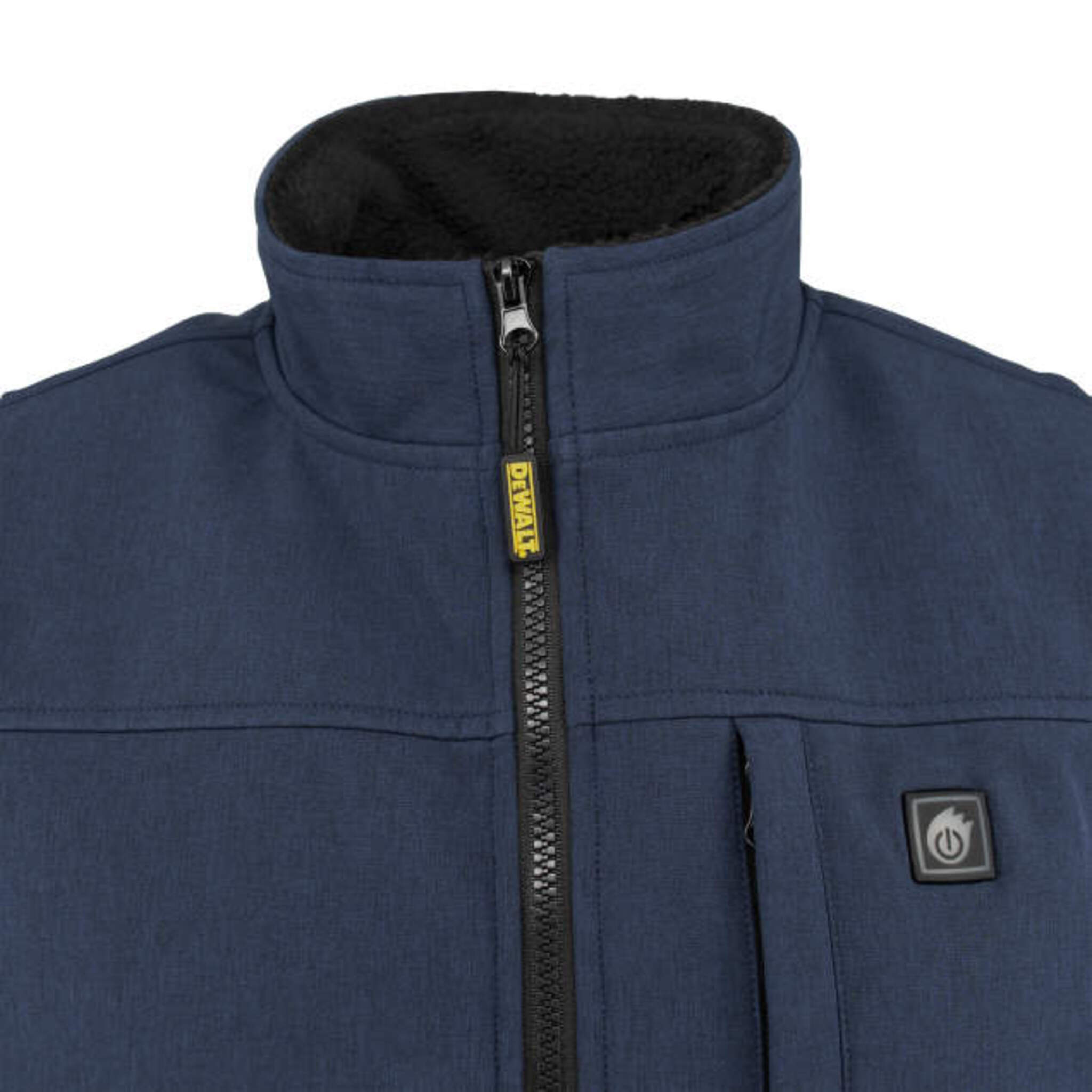 DEWALT® Men's Navy Heated Vest with Battery – Lightweight Winter Jacket, 3 Heating Zones, Moisture-Wicking Sherpa Lining, Adjustable Fit (Sizes S-3XL) | Perfect for Outdoor Work, Hunting & Cold Weather Activities