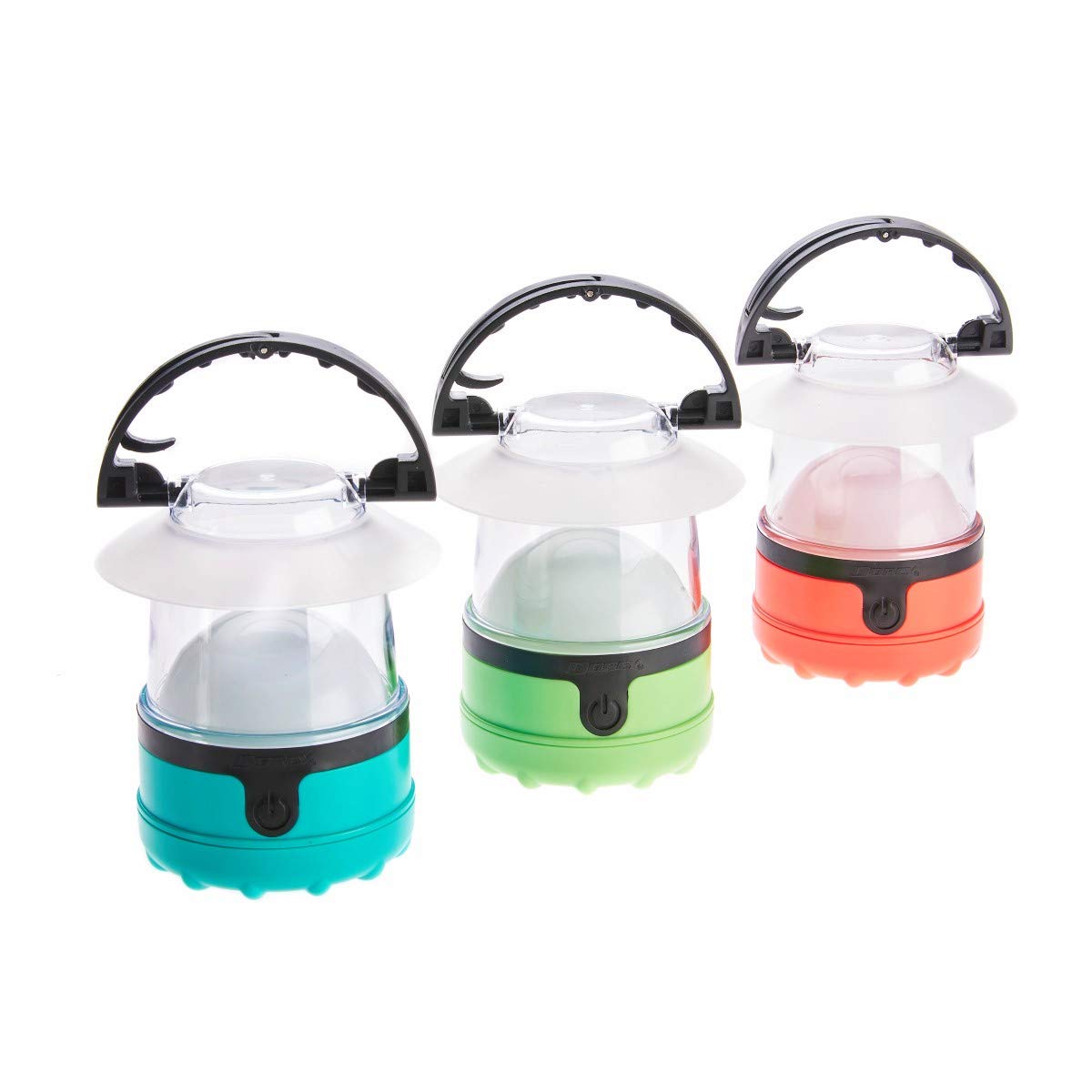 Dorcy 41-3019 4 LED Mini Lantern with Hanging Hooks - Battery Included, 3-Pack (Green) - Perfect for Camping, Emergencies & Outdoor Adventures