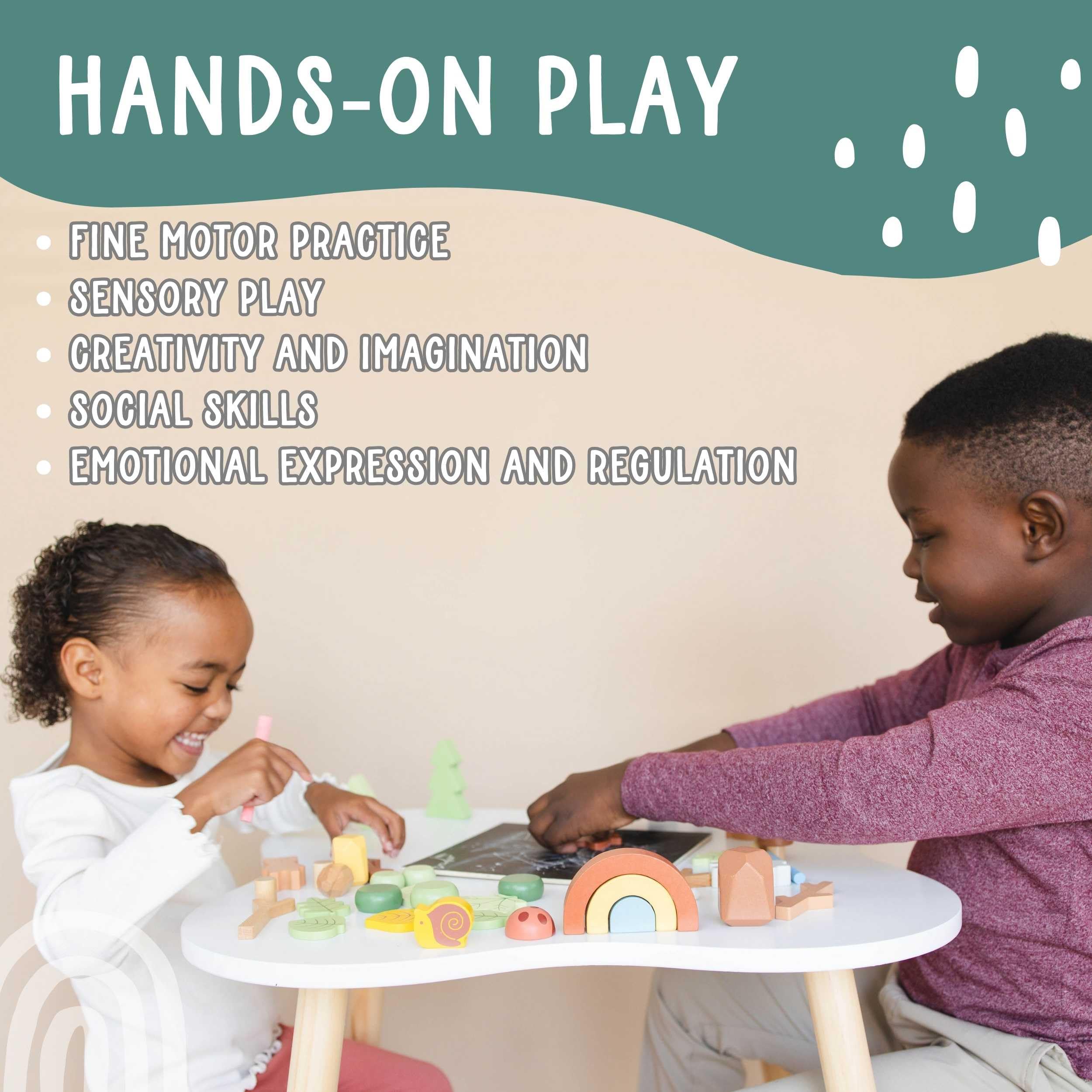 38-Piece Wooden Forest Sensory Bin - Montessori Educational Toys for Toddlers Ages 3-5 - Sensory Play Kit for Kids 4-7 Years - Preschool Learning Activities & Building Blocks - Perfect for Homeschooling, Daycare and Early Childhood Development