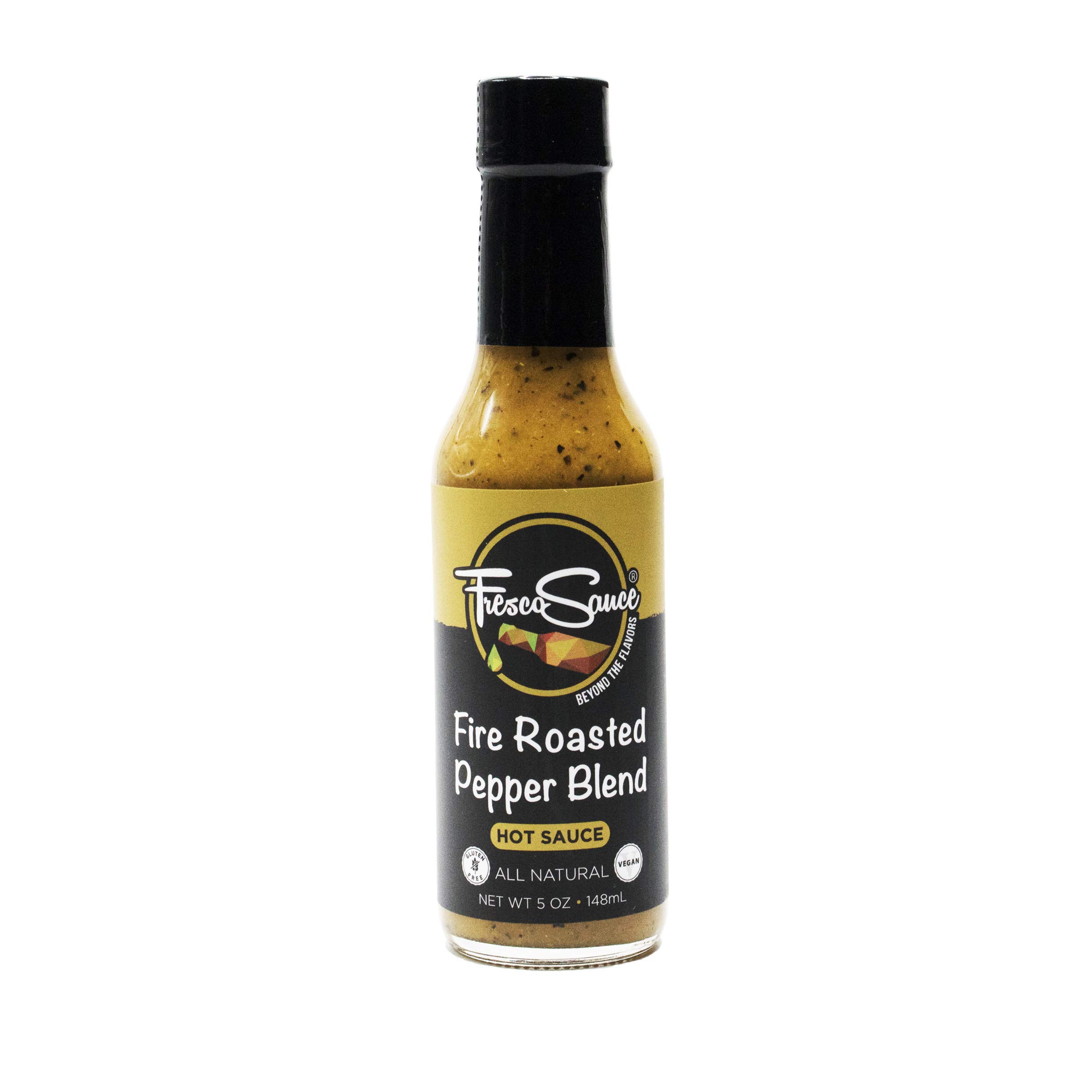 Fire Roasted Pepper Hot Sauce Combo - Chipotle & Habanero - All Natural Vegan Gluten Free Hot Sauce Variety Pack (2 x 5 fl oz) - Perfect for Tacos, Wings, Burgers & BBQ