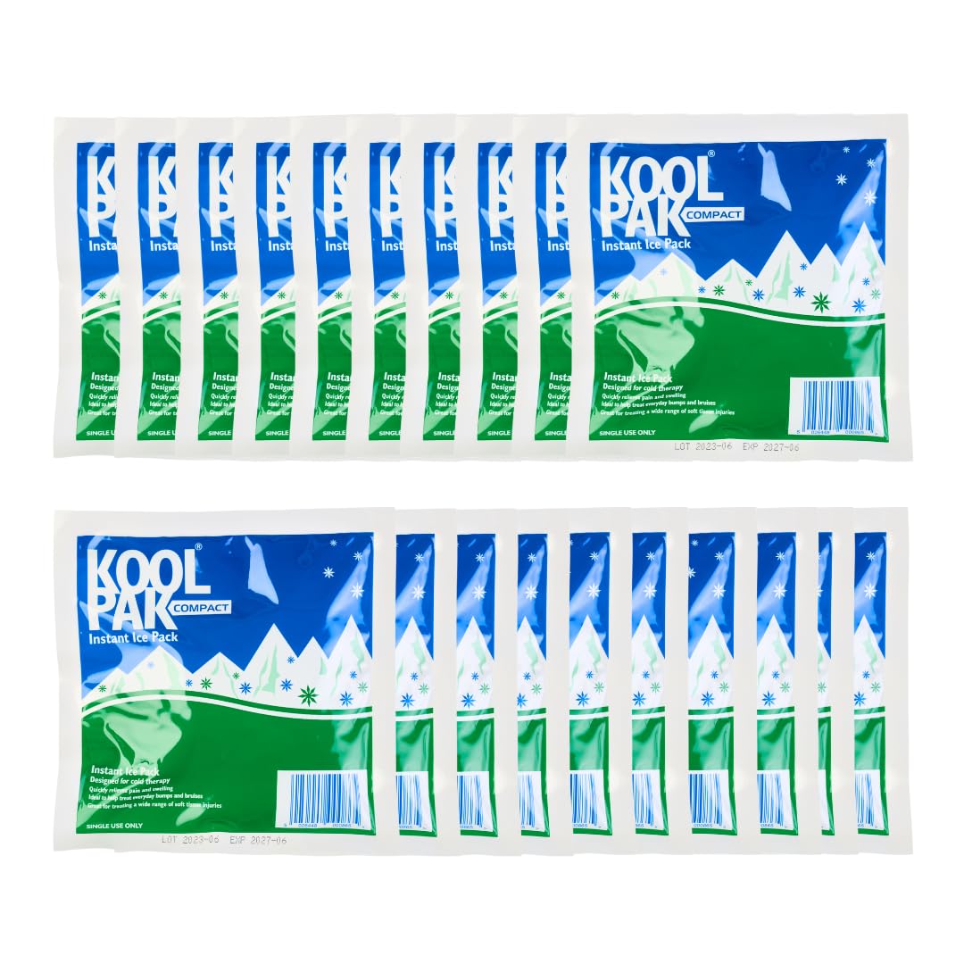 Compact Instant Ice Pack (20-Pack) - Reusable Cold Therapy for Injuries, Pain Relief & First Aid - Perfect for Sports, Gym, Home & Travel