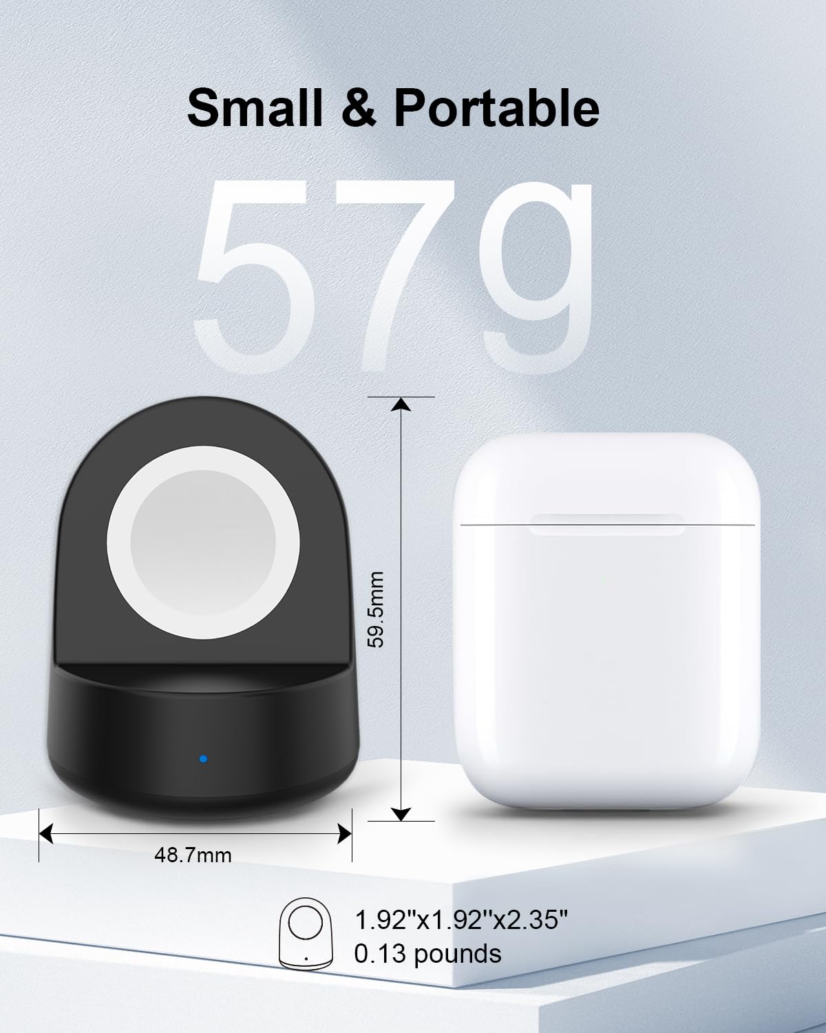 Upgraded Magnetic Wireless Charger Stand for Apple Watch Series Ultra/SE/9/8/7/6/5/4/3/2/1 - Portable USB-C Charging Dock with Fast Charging - Perfect for Nightstand, Office Desk & Travel (Black)