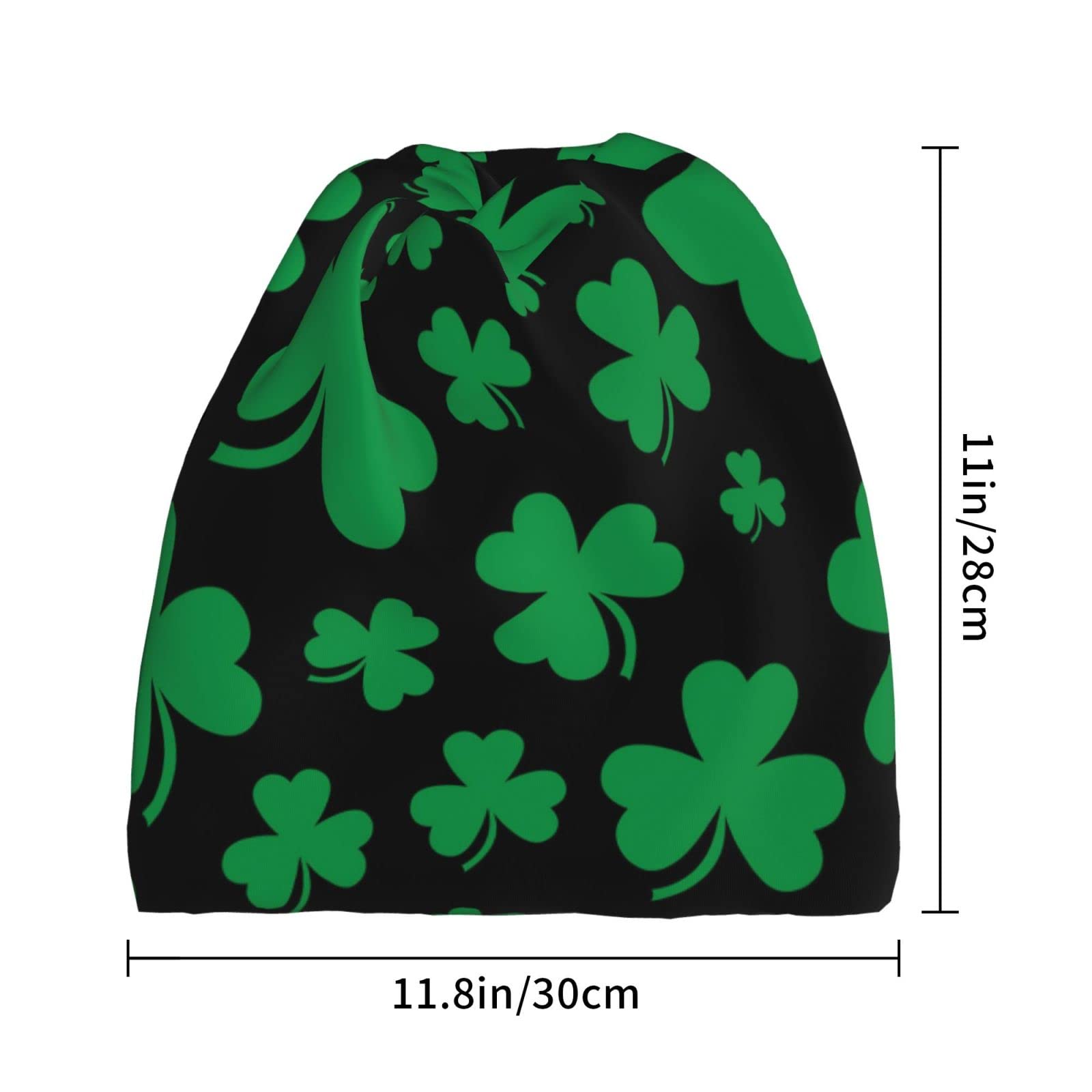 ASYG St. Patrick's Day Shamrocks Beanie Hat for Men & Women - Warm Knit Slouchy Skull Cap for Winter - Perfect for Irish Festivals, Holiday Parties & Cold Weather Outfits