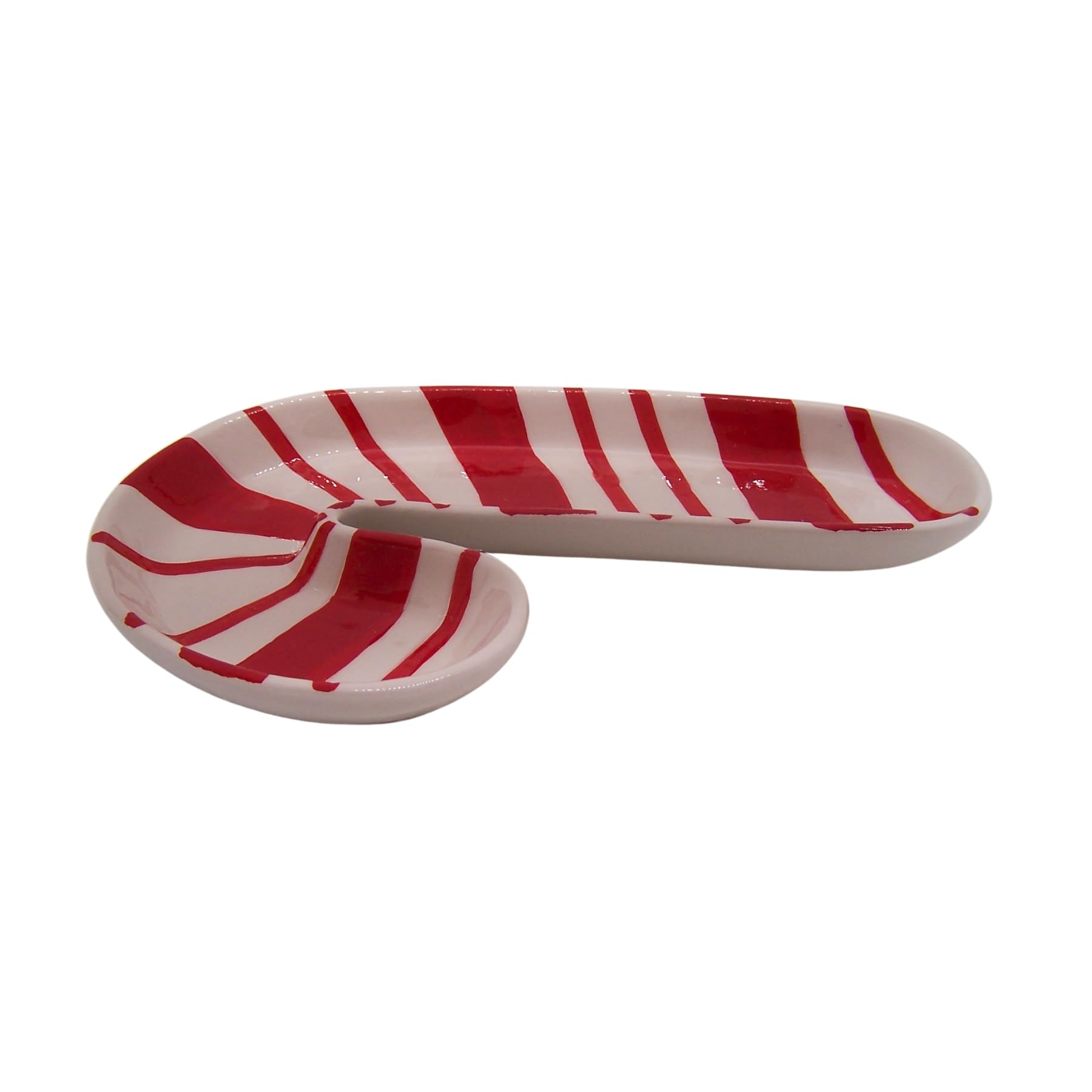 Wowser Candy Cane Candy Dish - 10 Inch Holiday Serveware for Christmas Desserts & Party Treats | Festive Table Decor for Xmas, Thanksgiving & Winter Celebrations