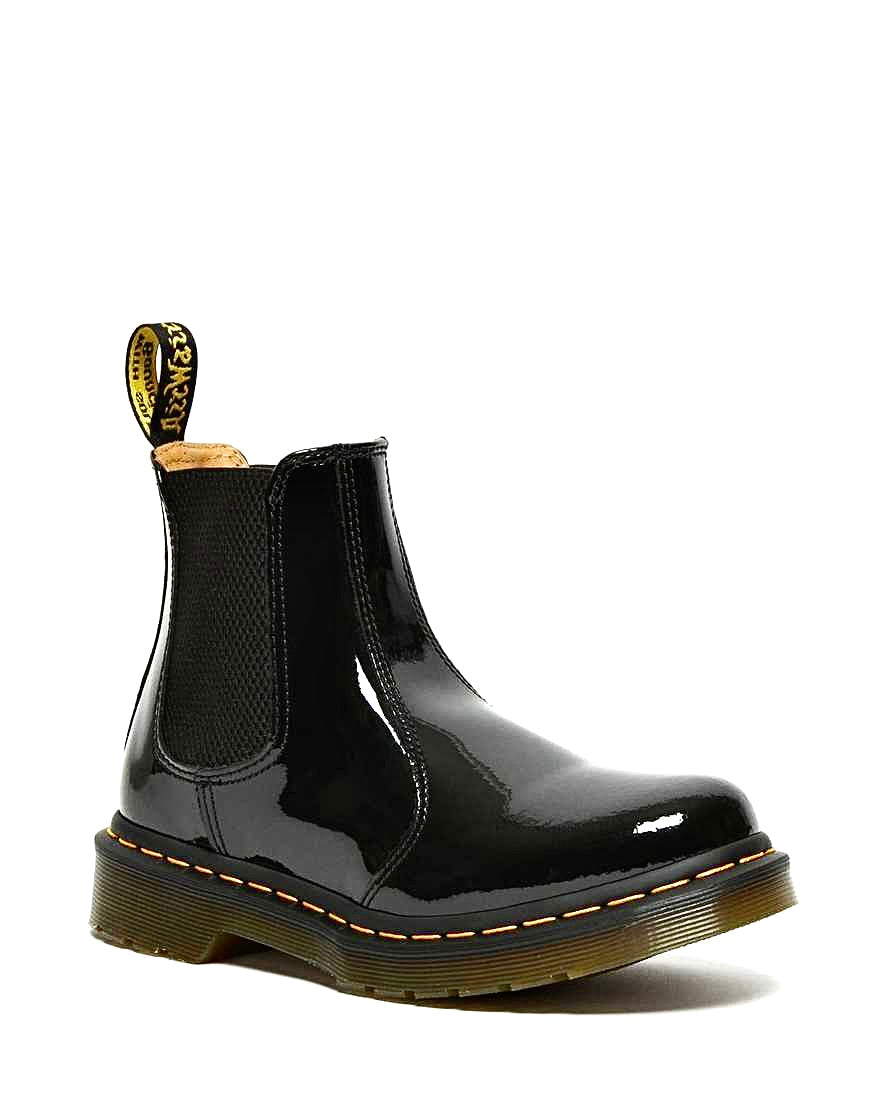 2976 Chelsea Black Patent Boots for Women - Stylish Ankle Boots with Elastic Side Panels | Perfect for Office, Casual Outfits & Fall Fashion
