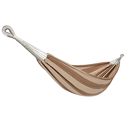 Bliss Hammocks BH-401-CP Double Camping Hammock with Carry Bag - Portable & Durable 265lb Capacity - Handwoven Cotton Polyester Blend for Outdoor Adventures, Backpacking, Beach & Garden Relaxation - Cappuccino Color