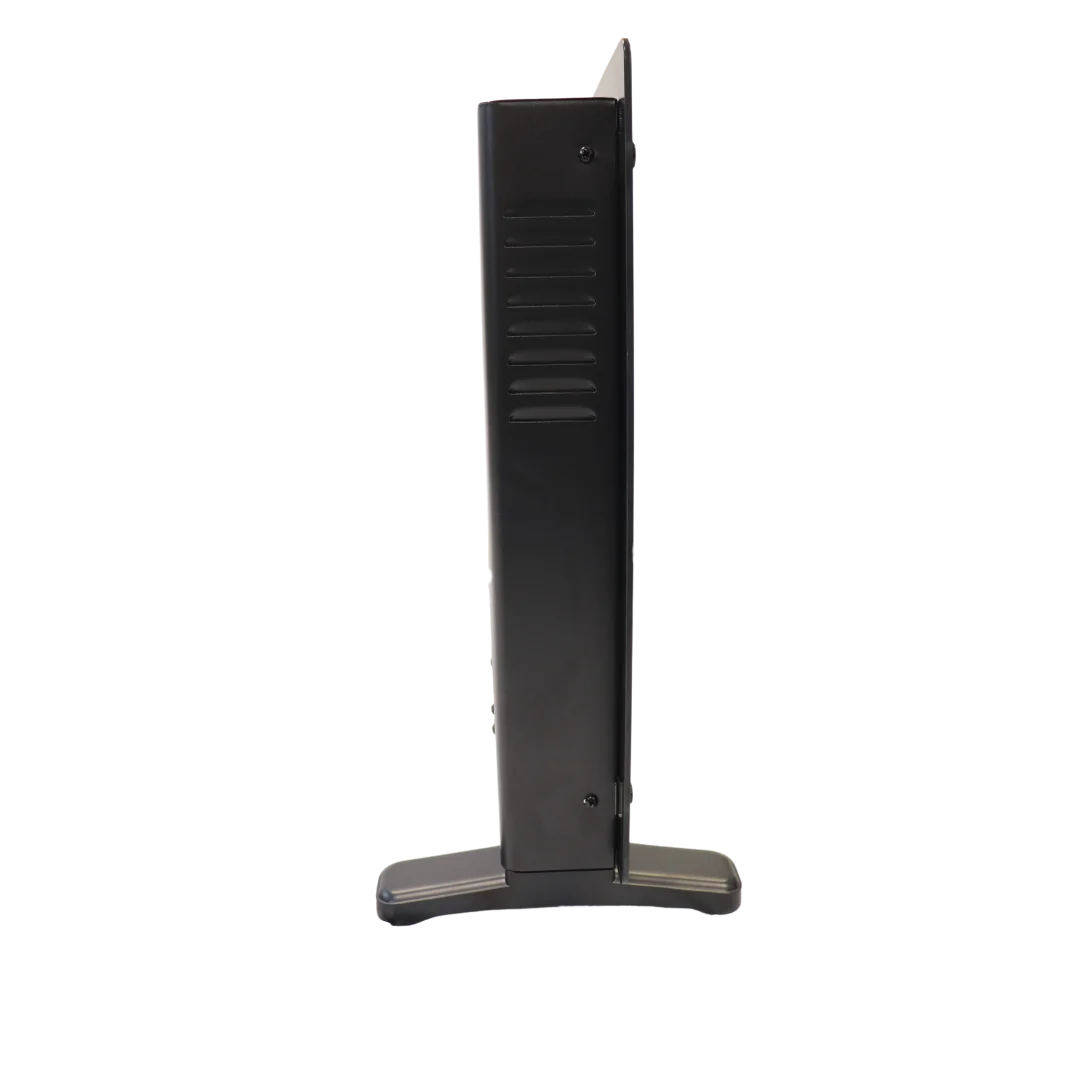 Smart WiFi-Enabled Black Glass Panel Heater - Wall Mount or Freestanding with Wheels for Home & Office Use | Perfect for Bedroom, Living Room & Basement Heating